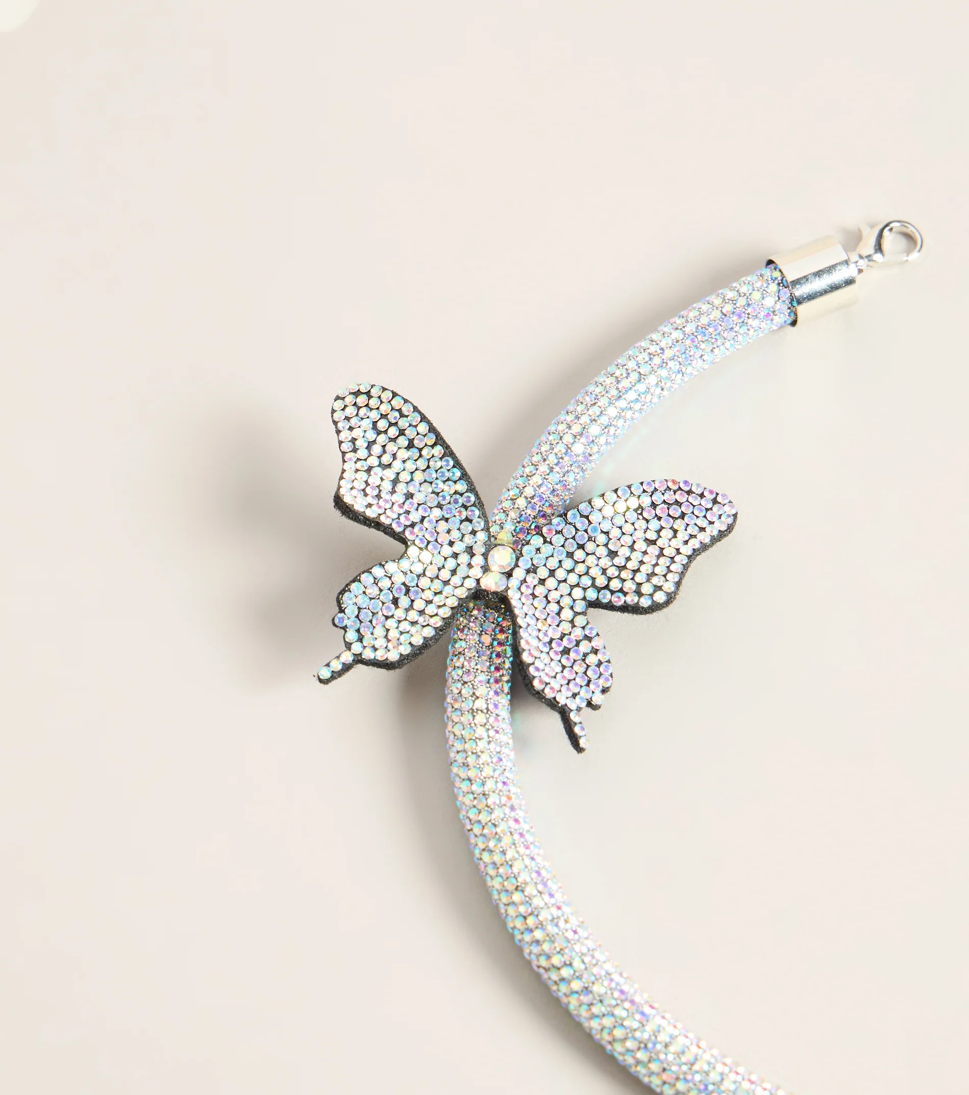 Flutter Effect Rhinestone Butterfly Collar Necklace