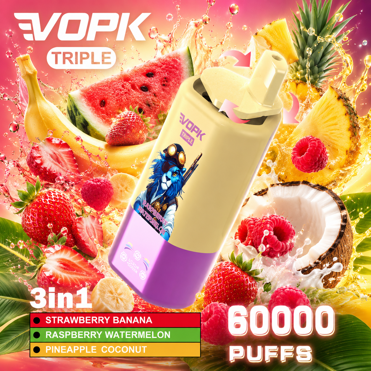 VOPK Triple 60000 60k Puffs 3 in 1