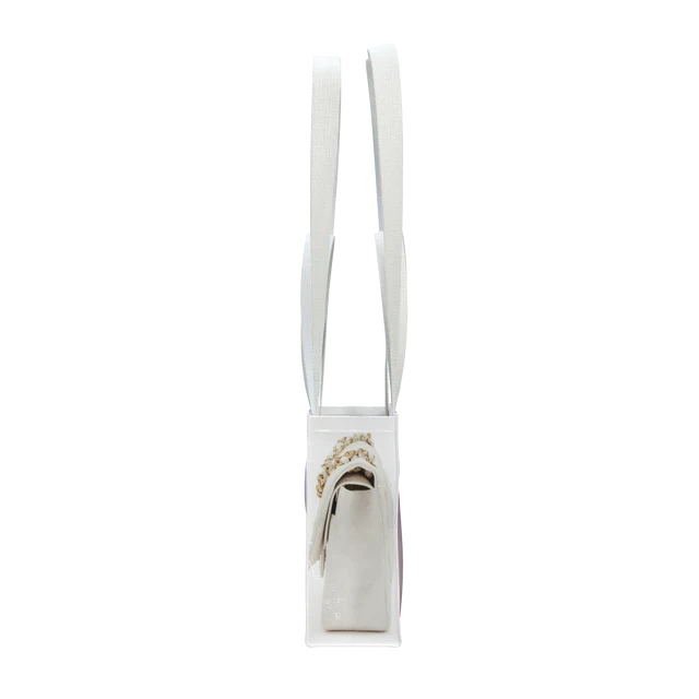 GroceryBags Creative imitation platinum bag printed woven bag cobalt white small fitness leisure bag