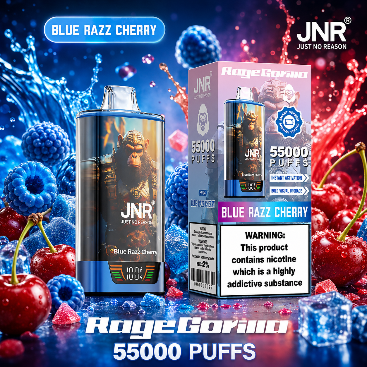 JNR Rage Gorilla Vape | 55000 Puffs (50 PCS)
