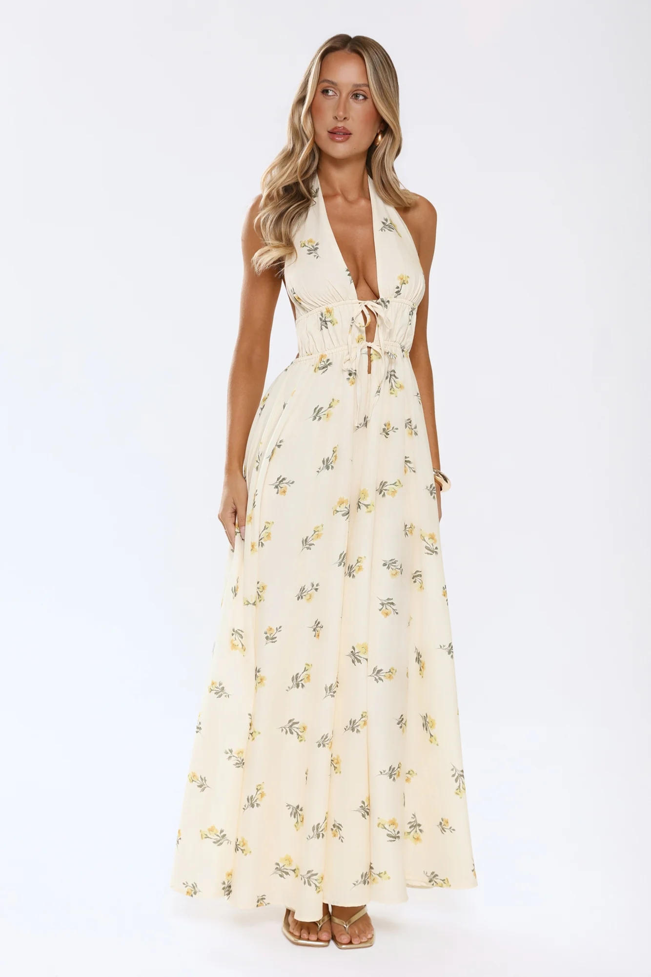 Sweet Reverie Halter Maxi Dress YellowSweet Reverie Halter Maxi Dress Yellow