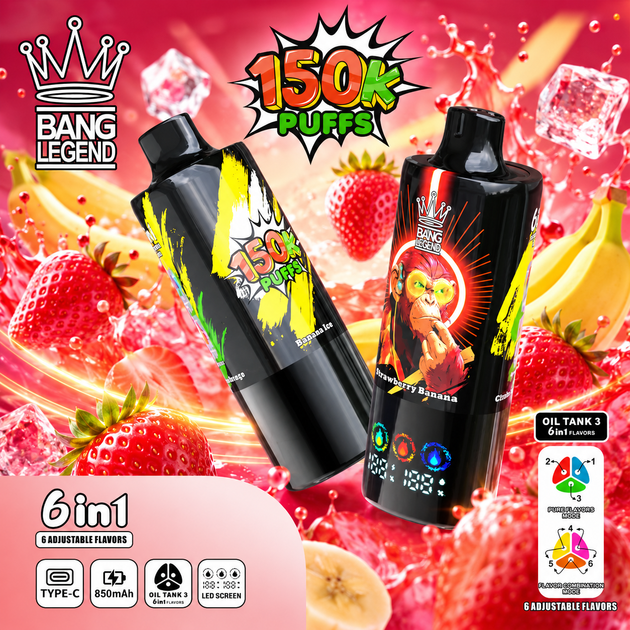 【New Arrive】Bang Legend 150000 150K Puffs 6 in 1