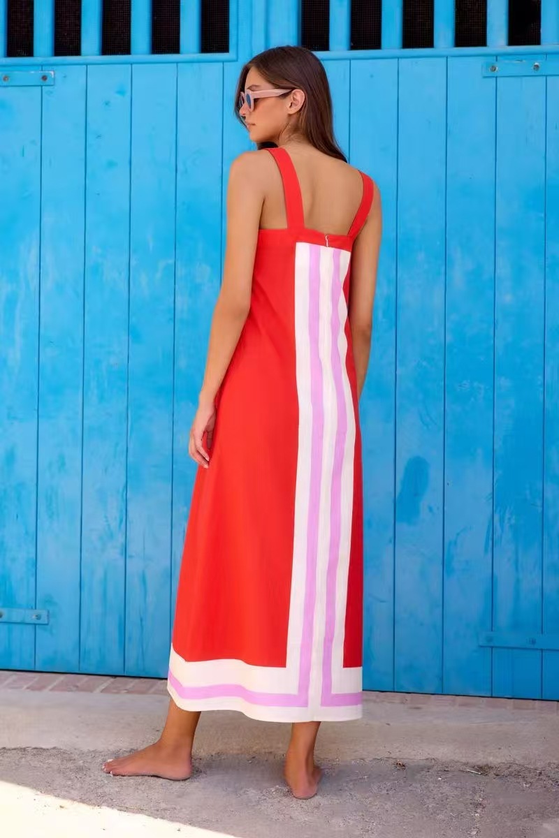Sea Resort Colorblock Maxi Dress