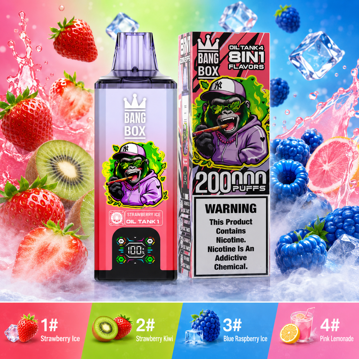 Bang Box 200K 8-in-1 | 200000 Puffs 8-Flavor