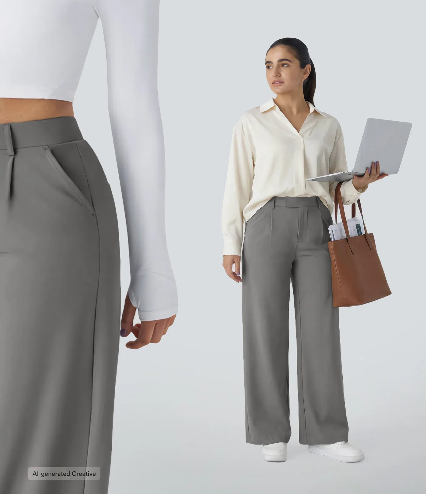 DayStretch High Waisted Pocket Straight Leg Work Pants