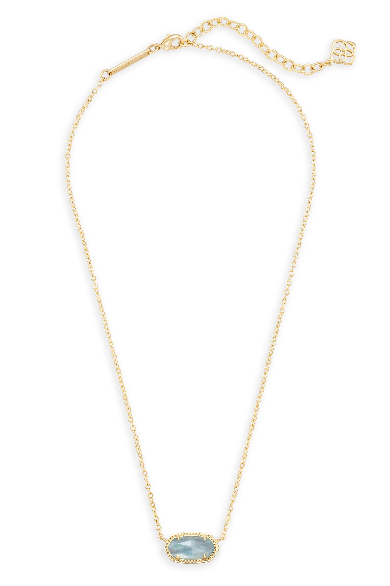 KENDRA SCOTT Elisa Short Pendant Necklace Gold Light Blue Illusion