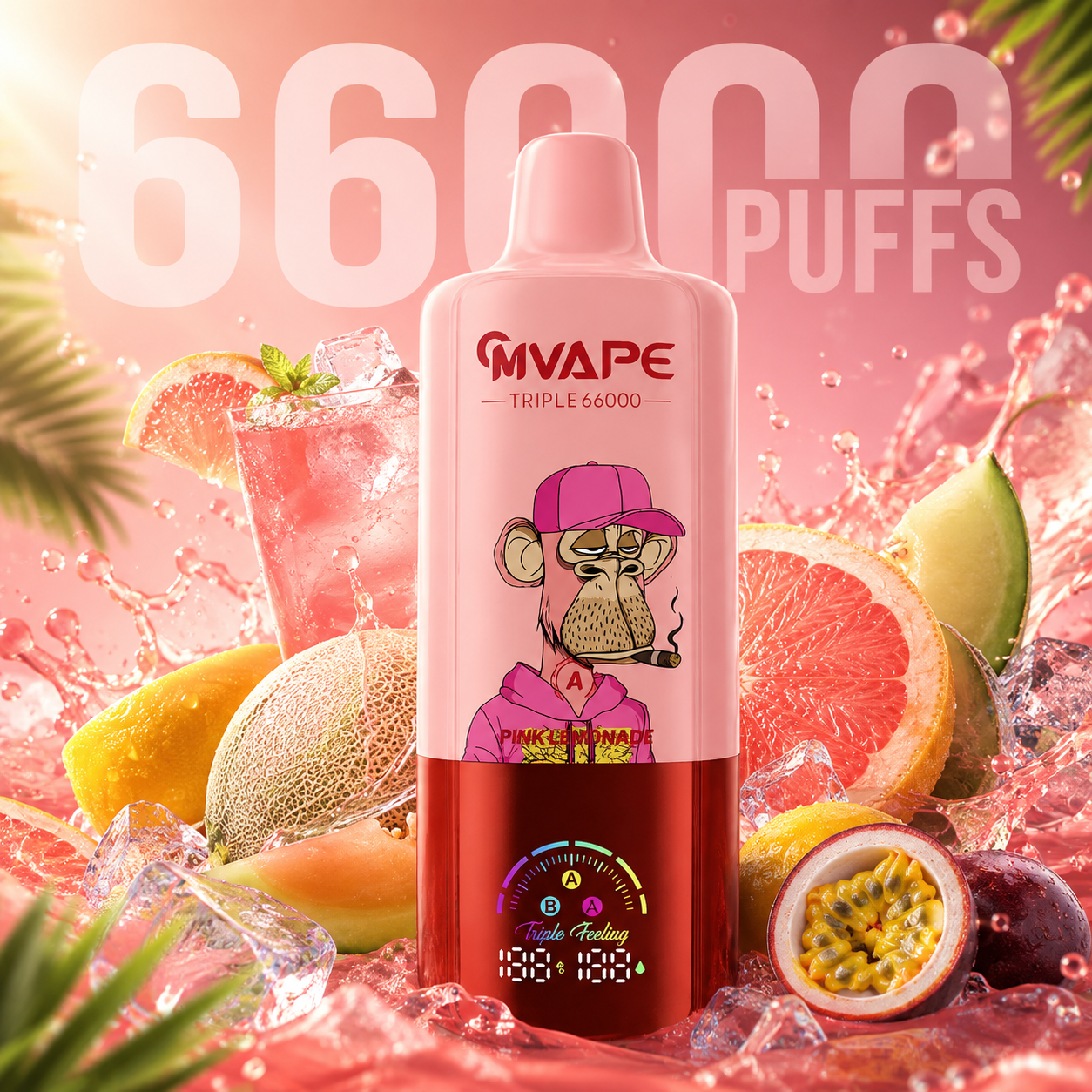 CRYSTAL MARY Pulse Triple 66000 66K Puffs Disposable Vapes 3in1 Taste