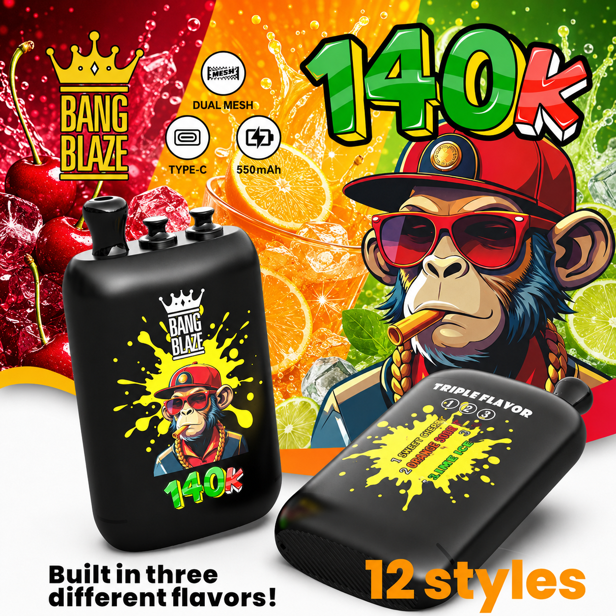 【New Arrive】Bang Blaze 140000 140K Puffs 3 in 1