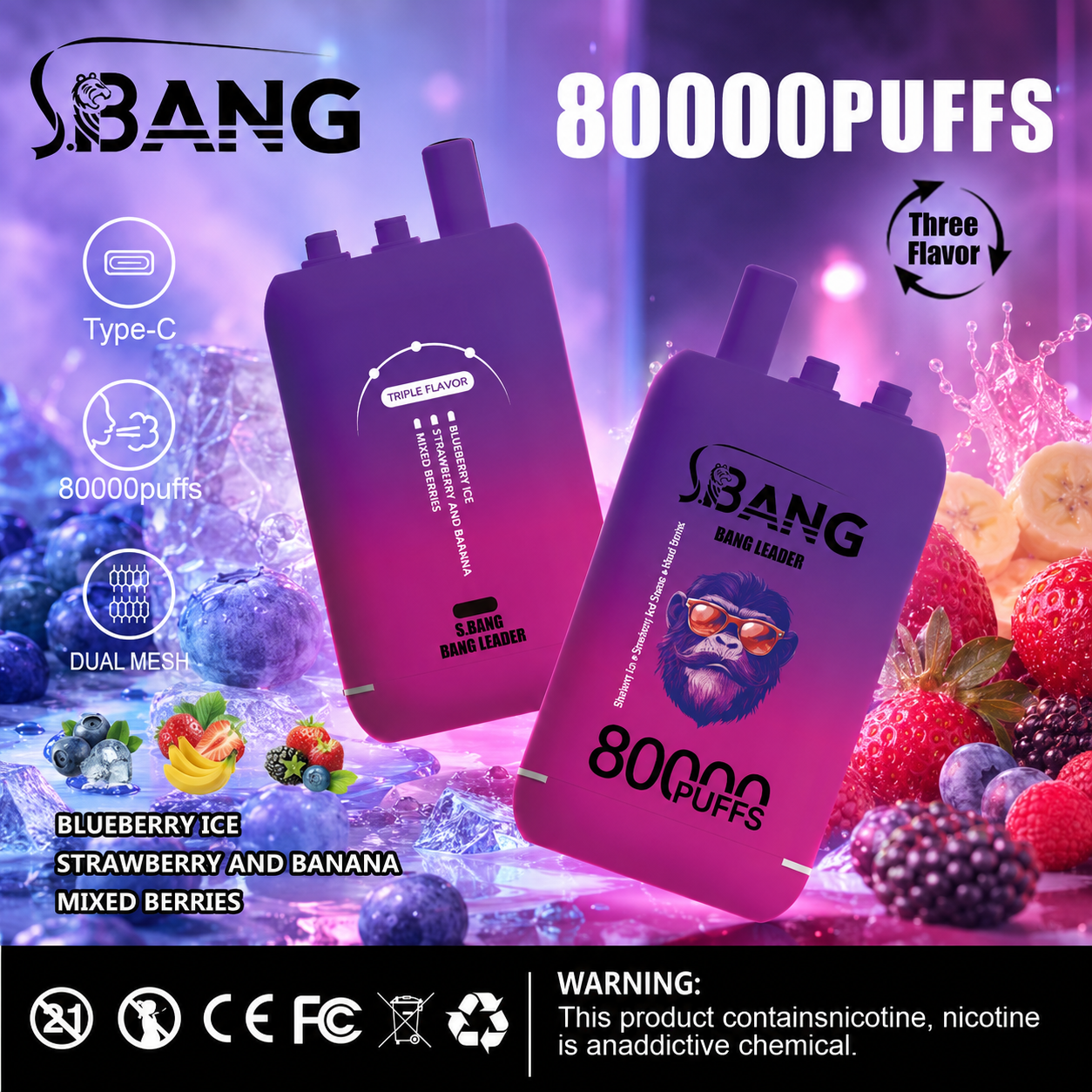 Bang Leader 80000 80K Puffs 3 in 1