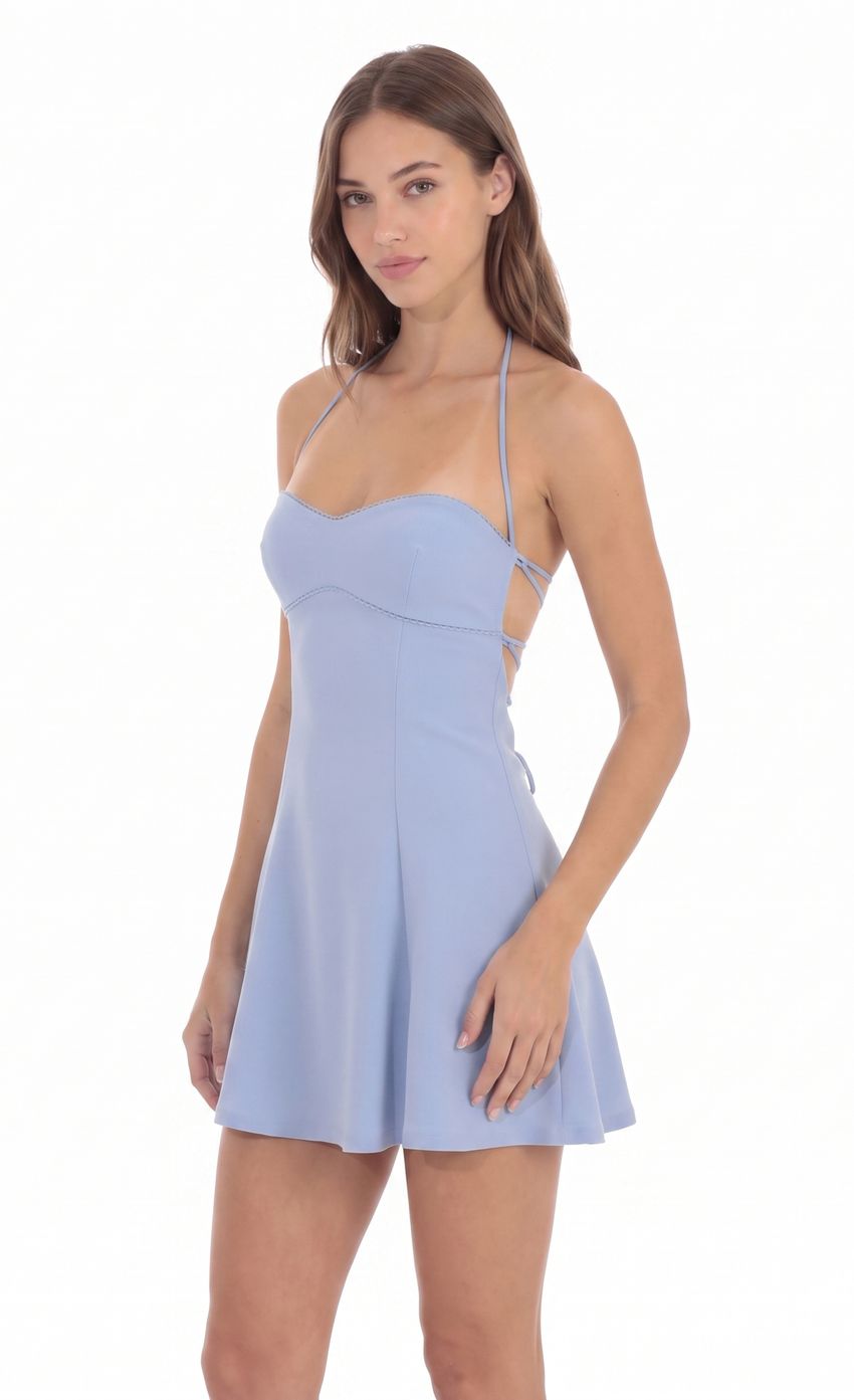 Bust Fit and Flare Dress in Blue