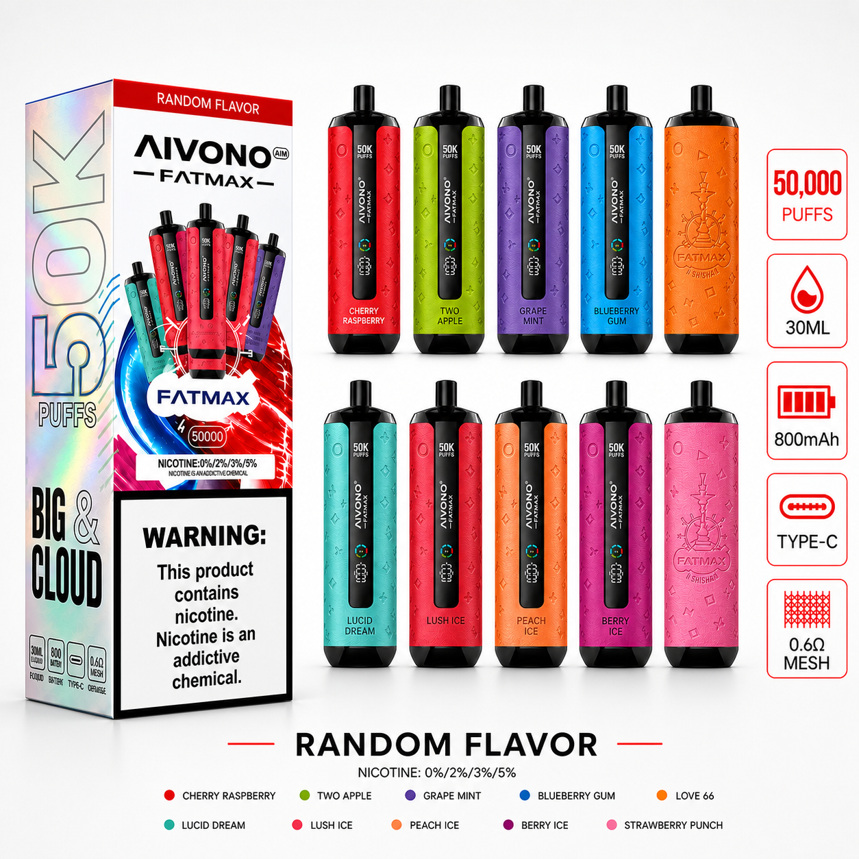 AIVONO AIM FATMAX 50000 Puffs