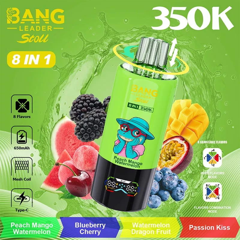 【New Arrive】Bang Leader Stoll 350K Disposable Vape – 350,000 Puffs 4-in-1 Flavor Chamber Blended 8 Flavor Experience Rechargeable Vape