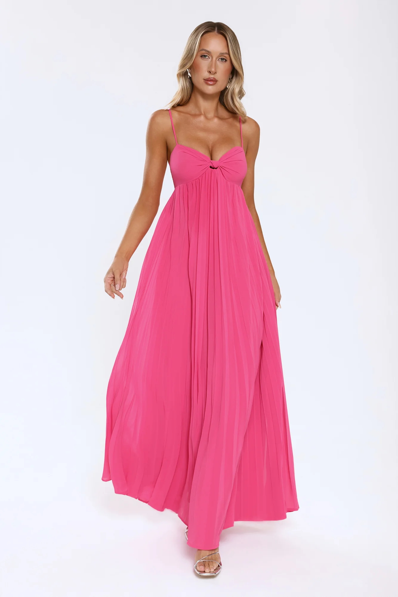 A Little Drama Strapless Maxi Dress Pink