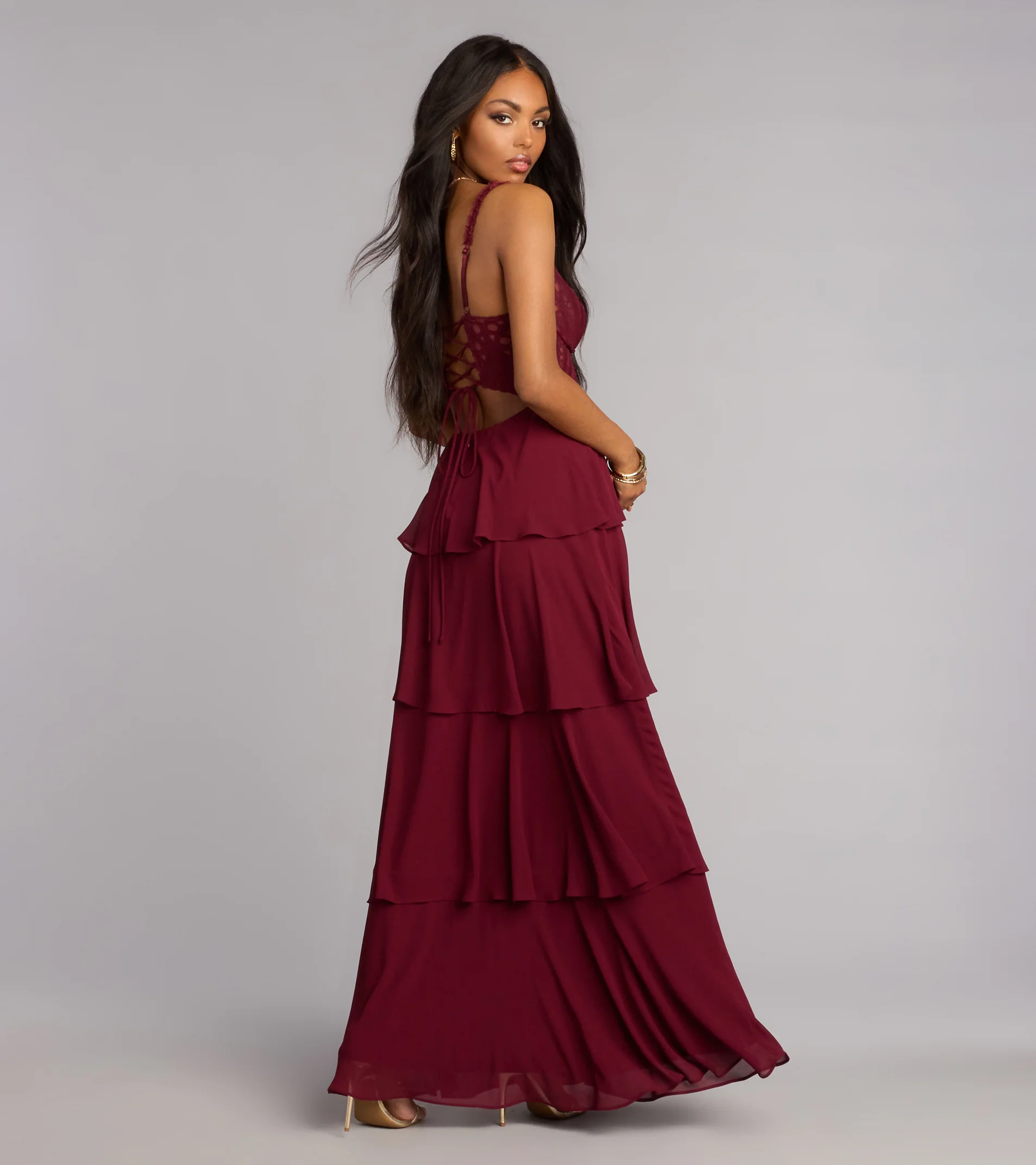 Katy Crochet Lace A-Line Formal Dress