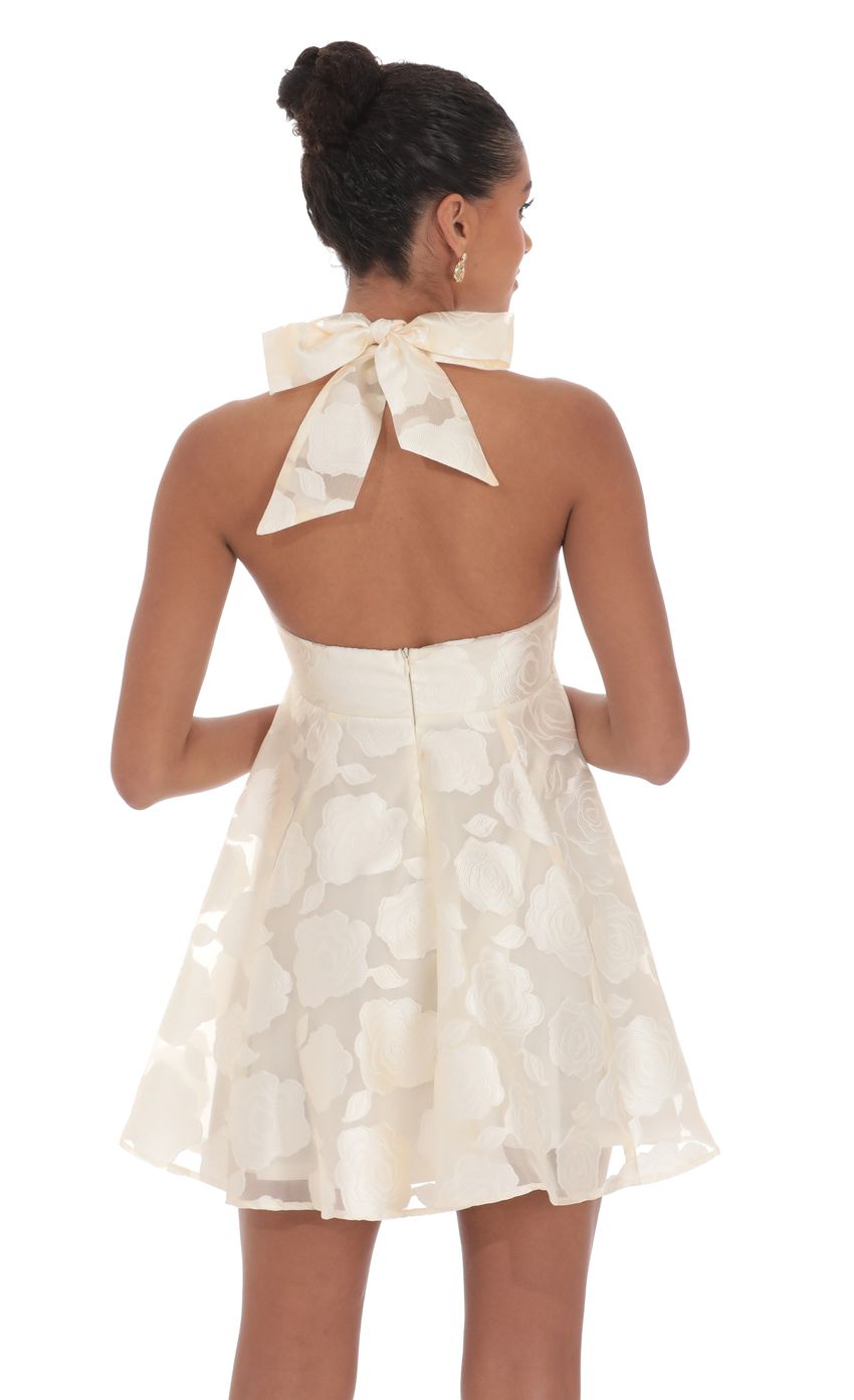 Floral Flare Babydoll Dress in Cream