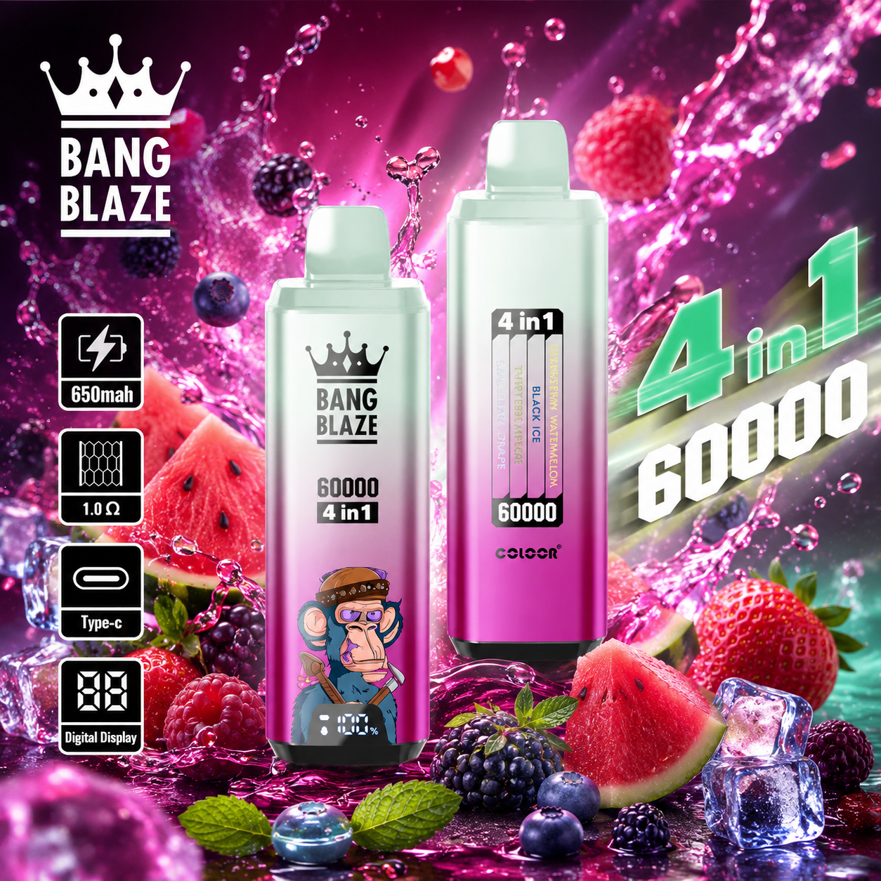 Bang Blaze 60000 60k Puffs 4 in 1