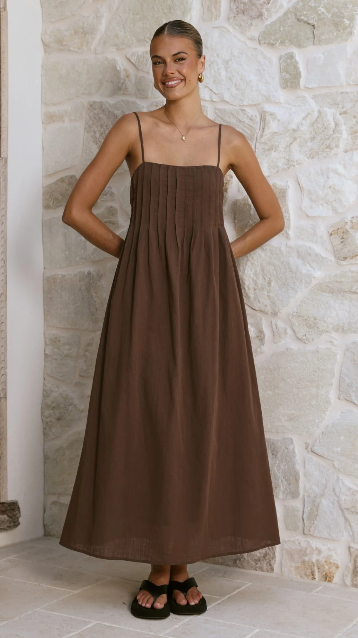 Stayla Maxi Dress - Chocolate