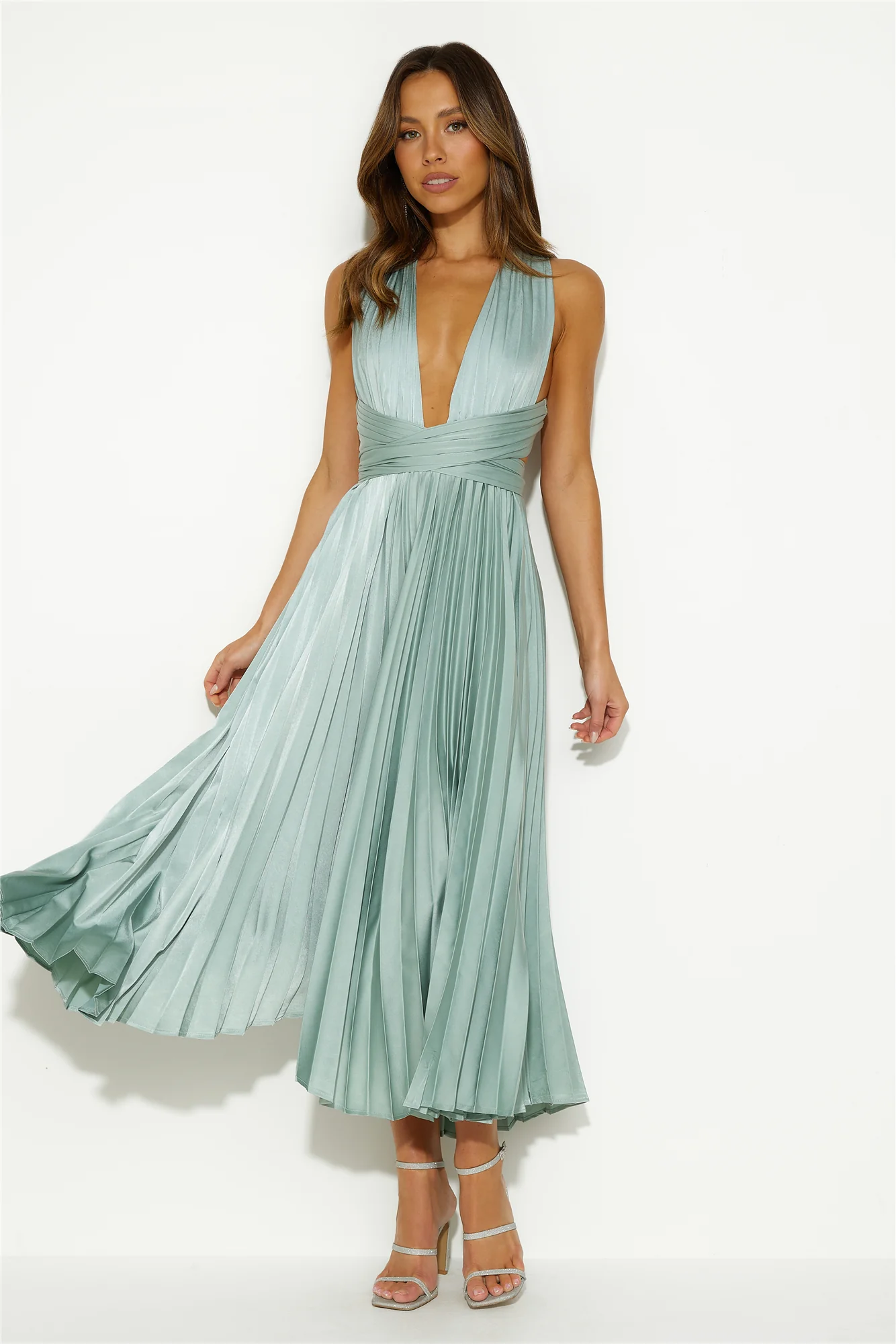 Prime Asset Midi Dress Sage