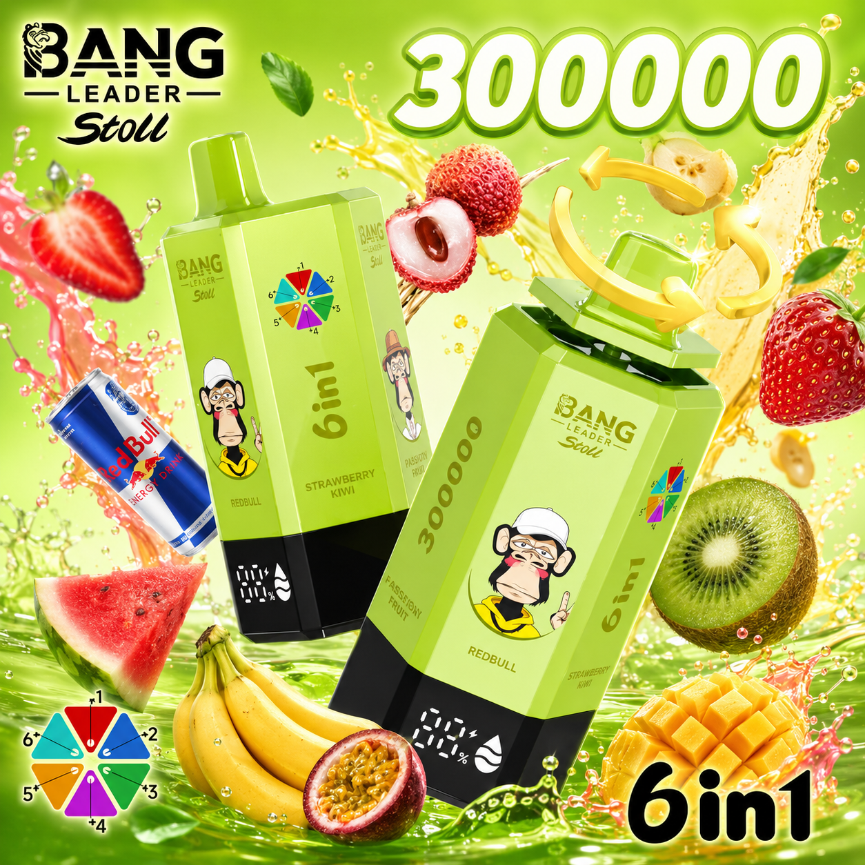 Bang Leader Stoll 300K – 6 in 1 Flavors