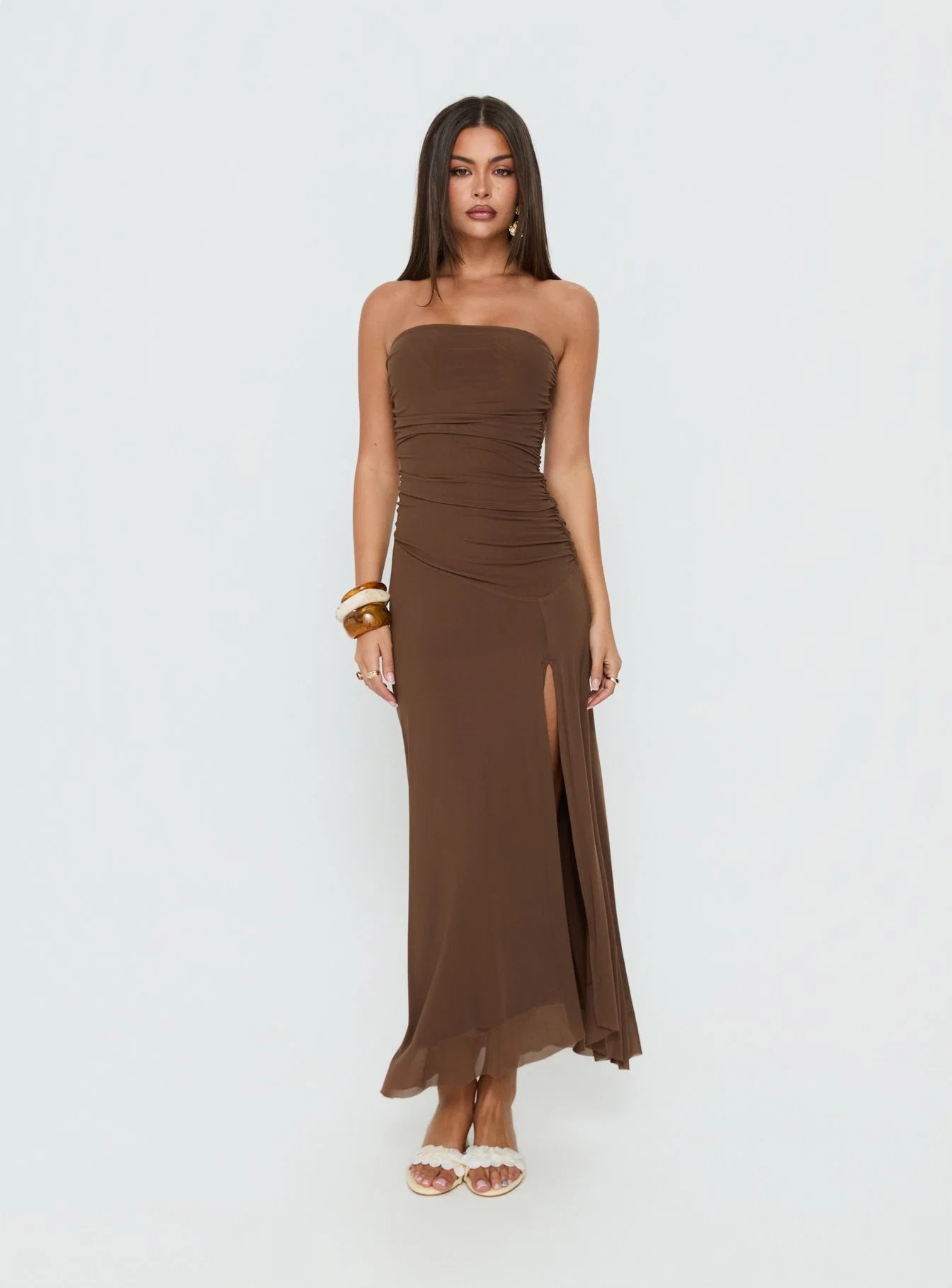 Brigida Strapless Maxi Dress Mocha