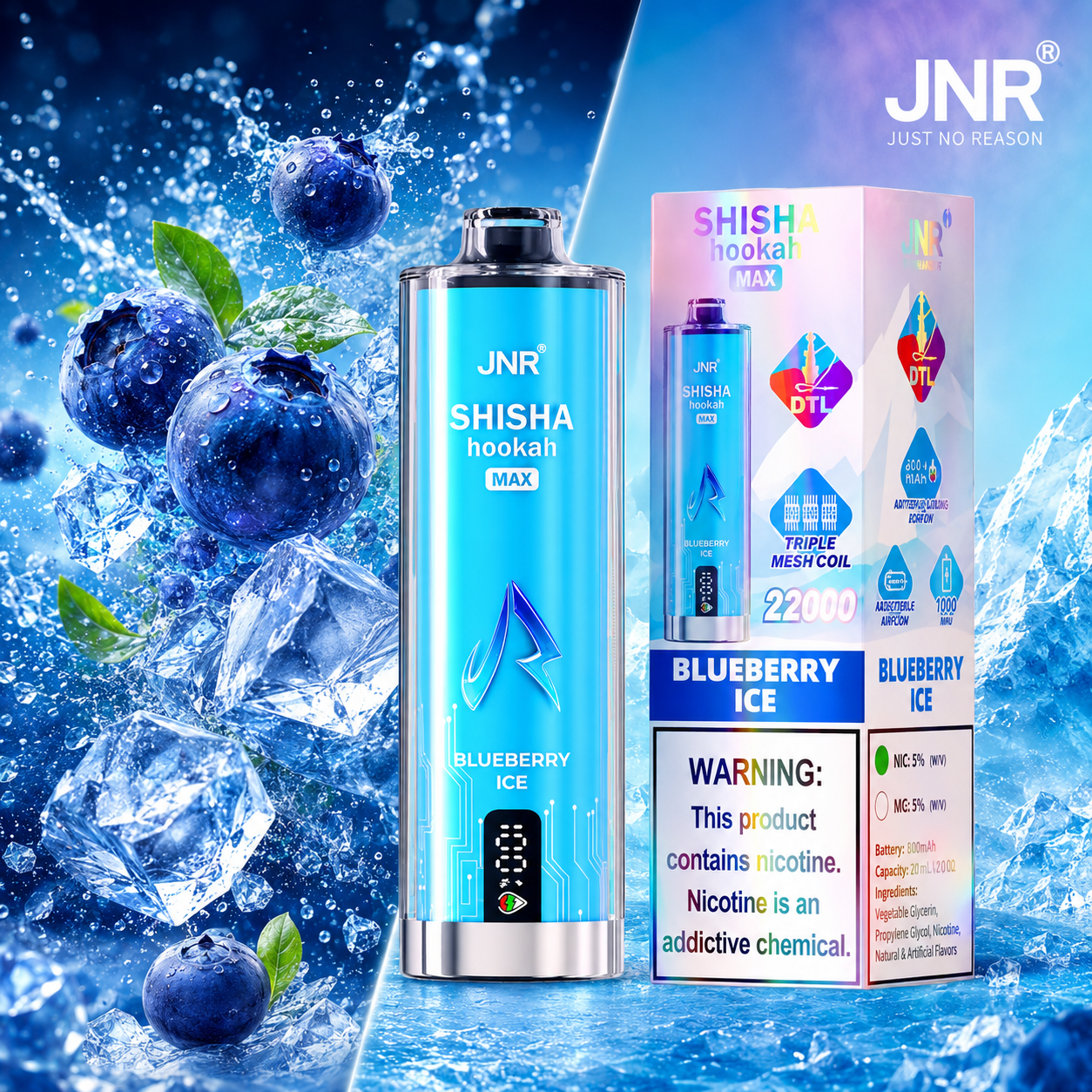 JNR Shisha Max Vape | 22000 Puffs (50 PCS)