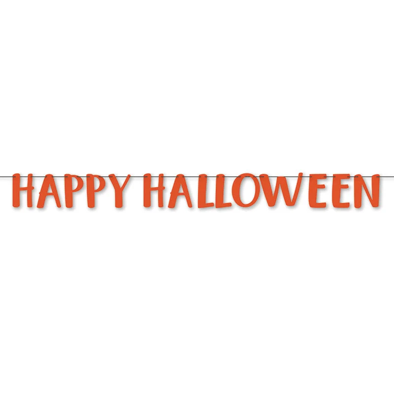 Happy Halloween Letter Banner, 7.75ft x 6.5in