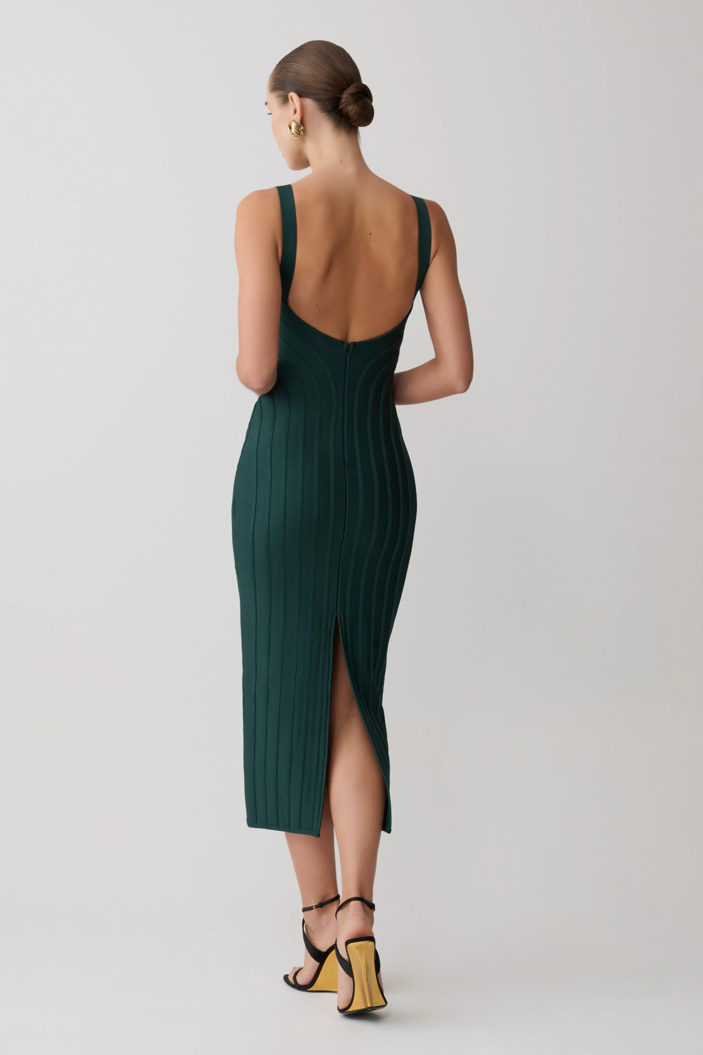 Gia Bandage Knit Midi Dress - Teal