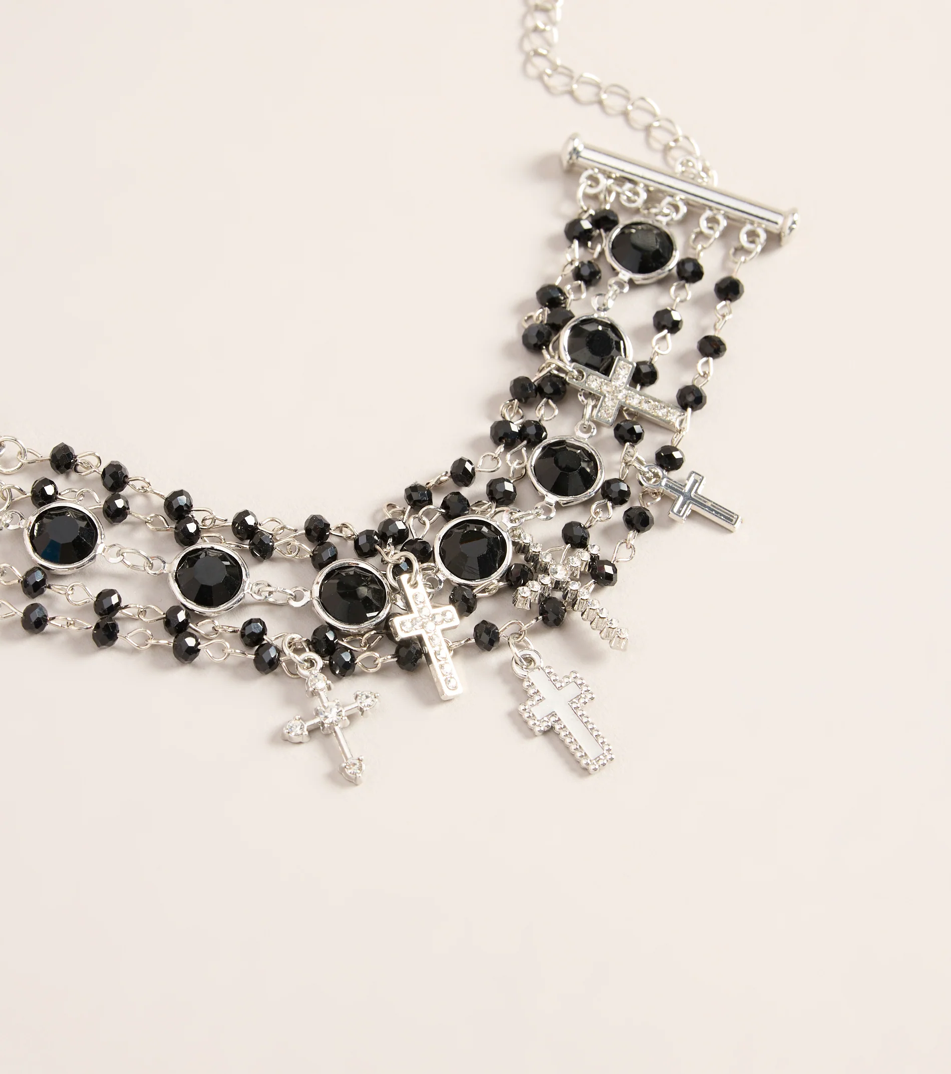 Cross My Heart Beaded Charm Bracelet
