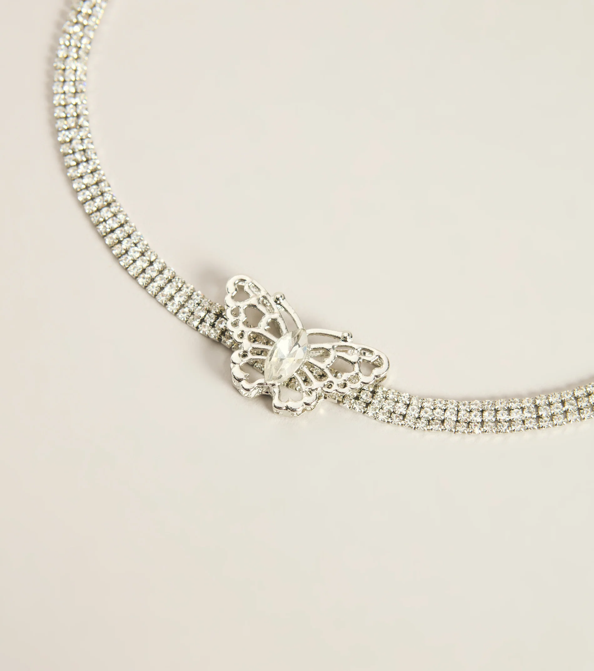 Butterfly Sparkle Rhinestone Choker Necklace