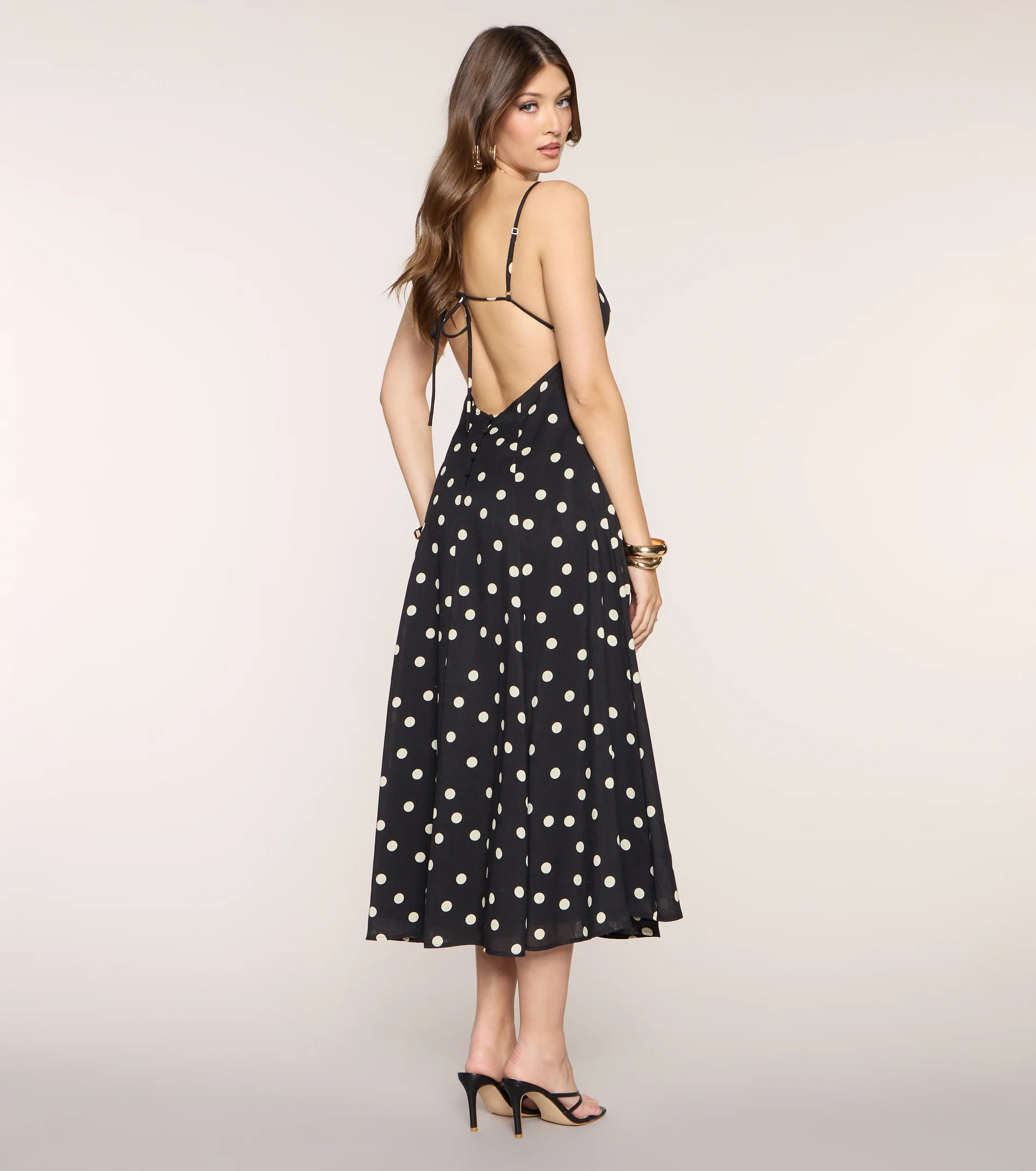 Maggie Polka Dot Midi Formal Dress