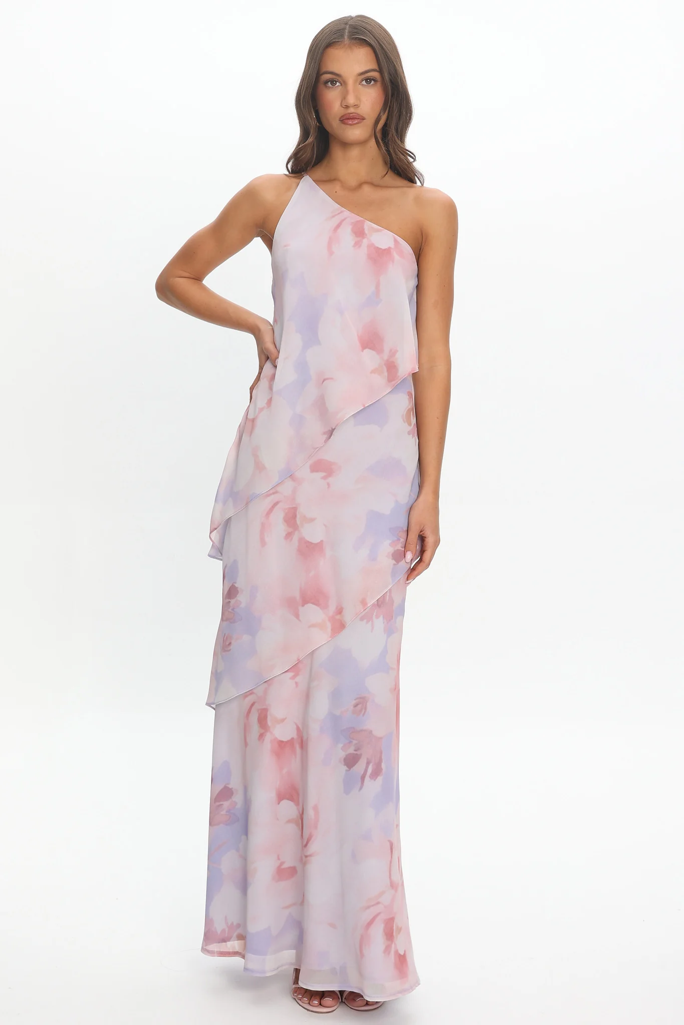 Aralia One Shoulder Maxi Dress Lilac