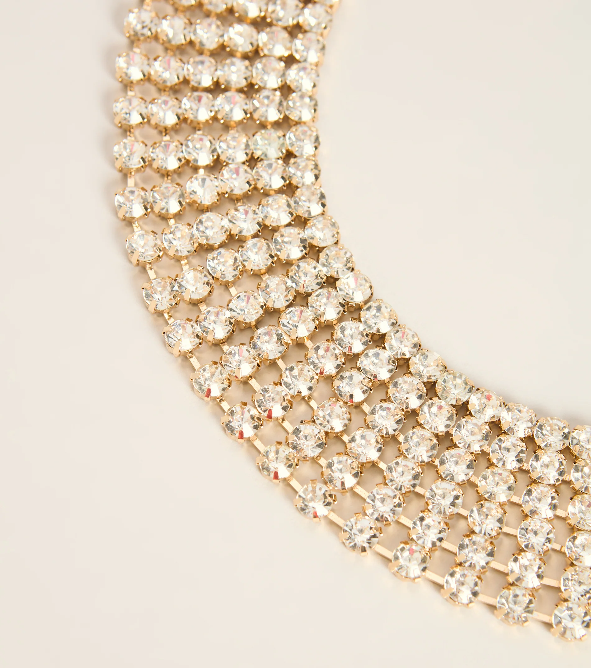 All Eyes Here Rhinestone Statement Choker Necklace