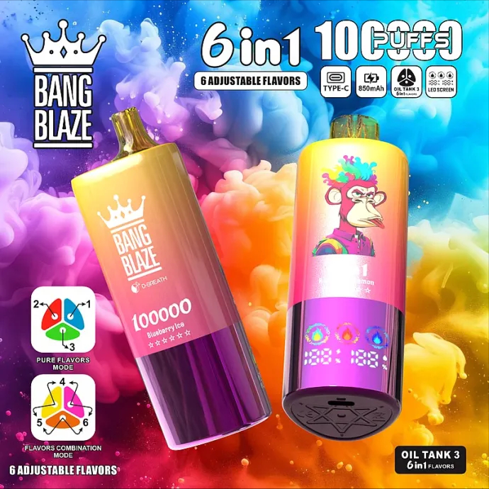 【New Arrive】Bang Blaze 100k Puffs 6 in 1 Flavors