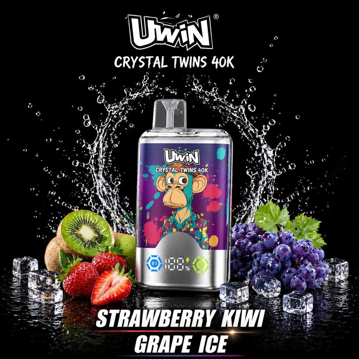 Uwin Twins Crystal 40000 40k Puffs