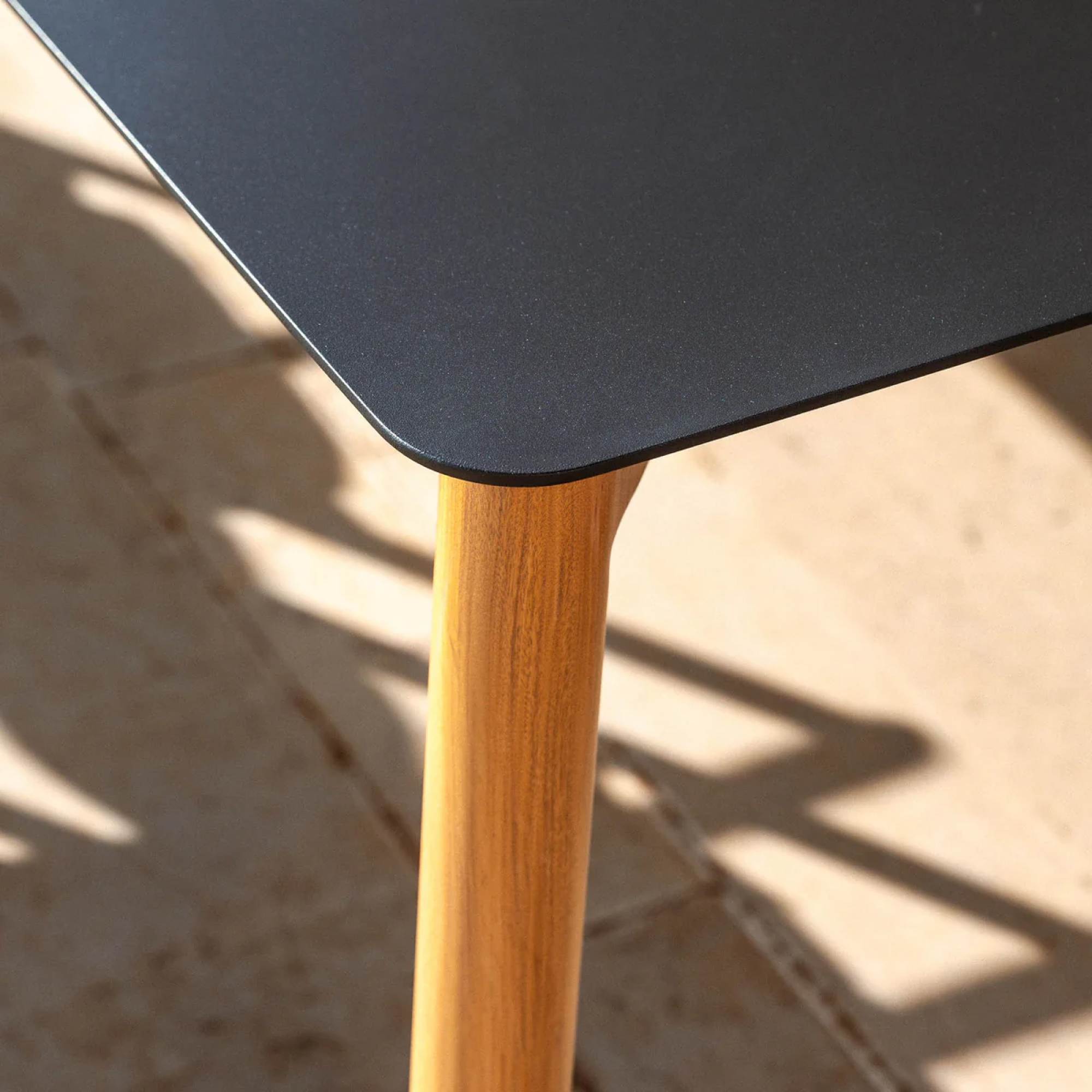 Table de jardin carrée en aluminium 2 places (76 x 76 cm) Monte Carlo Gris anthracite