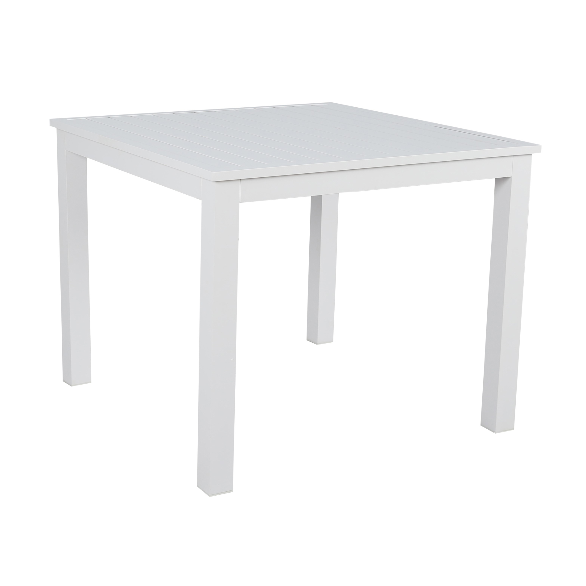 Table de jardin carrée en aluminium 4 places (89 x 89 cm) Murano Blanc