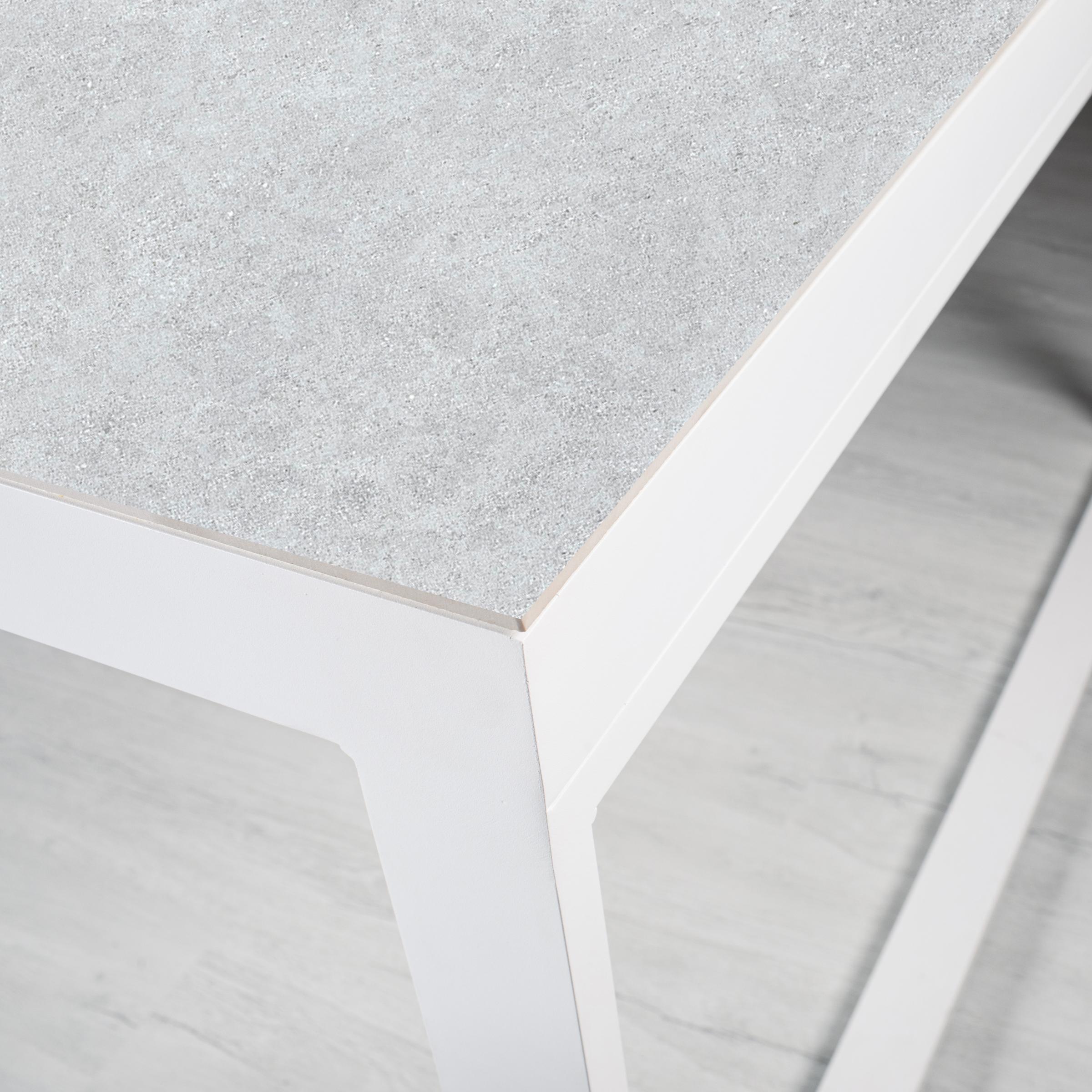 Table de jardin en aluminium et céramique 12 places (260 x 120 cm) Kore Blanc et gris clair