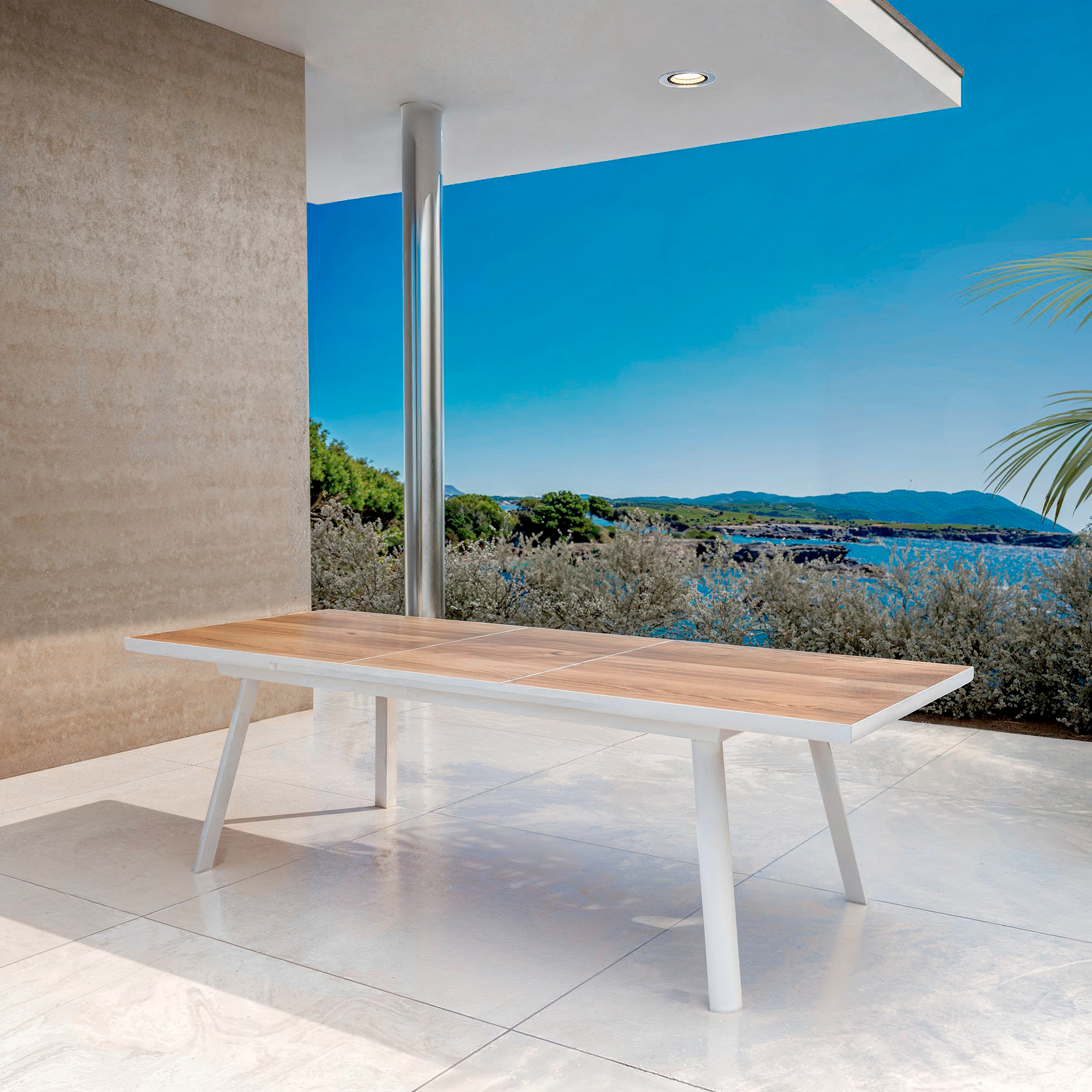 Table de jardin extensible en aluminium 10 places (260 x 96 cm) Amalfi Blanc