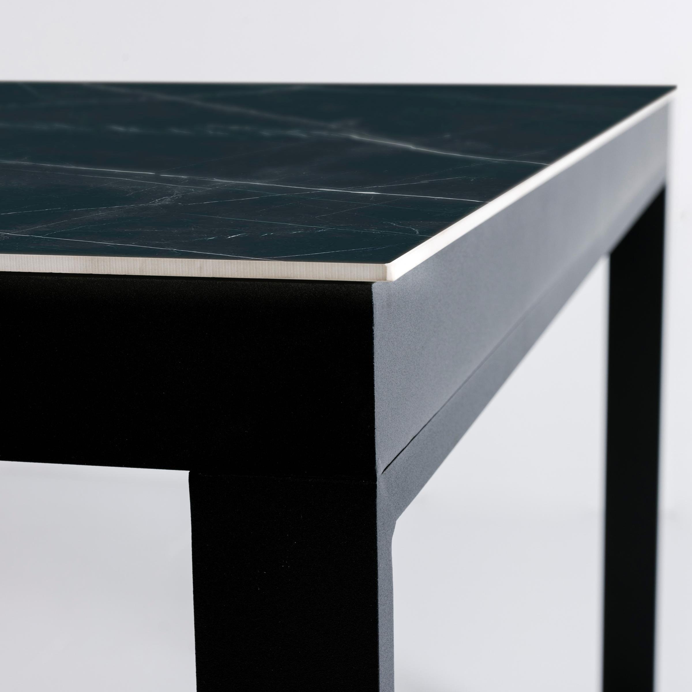 Table de jardin en aluminium et céramique 10 places (240 x 120 cm) Kore Noir marbré