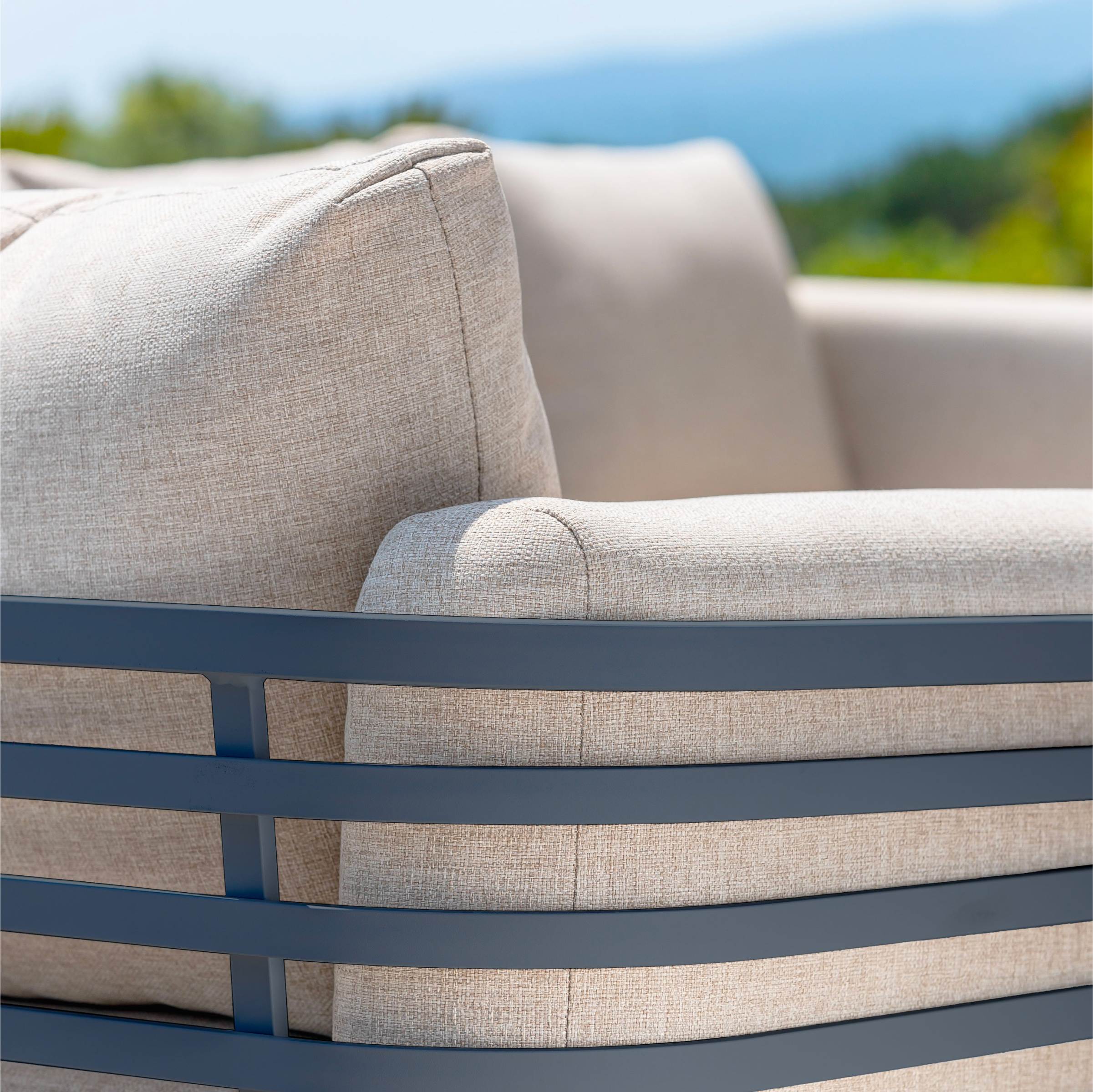 Salon de jardin aluminium 5 places 5 pcs Monte Carlo Gris anthracite et taupe