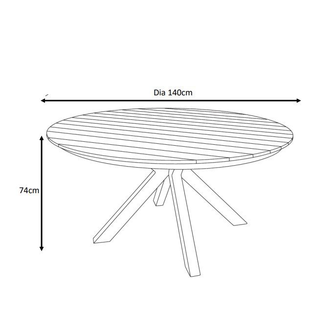 Table de jardin ronde en aluminium et bois teck 8 places (D140 cm) Bali Blanc