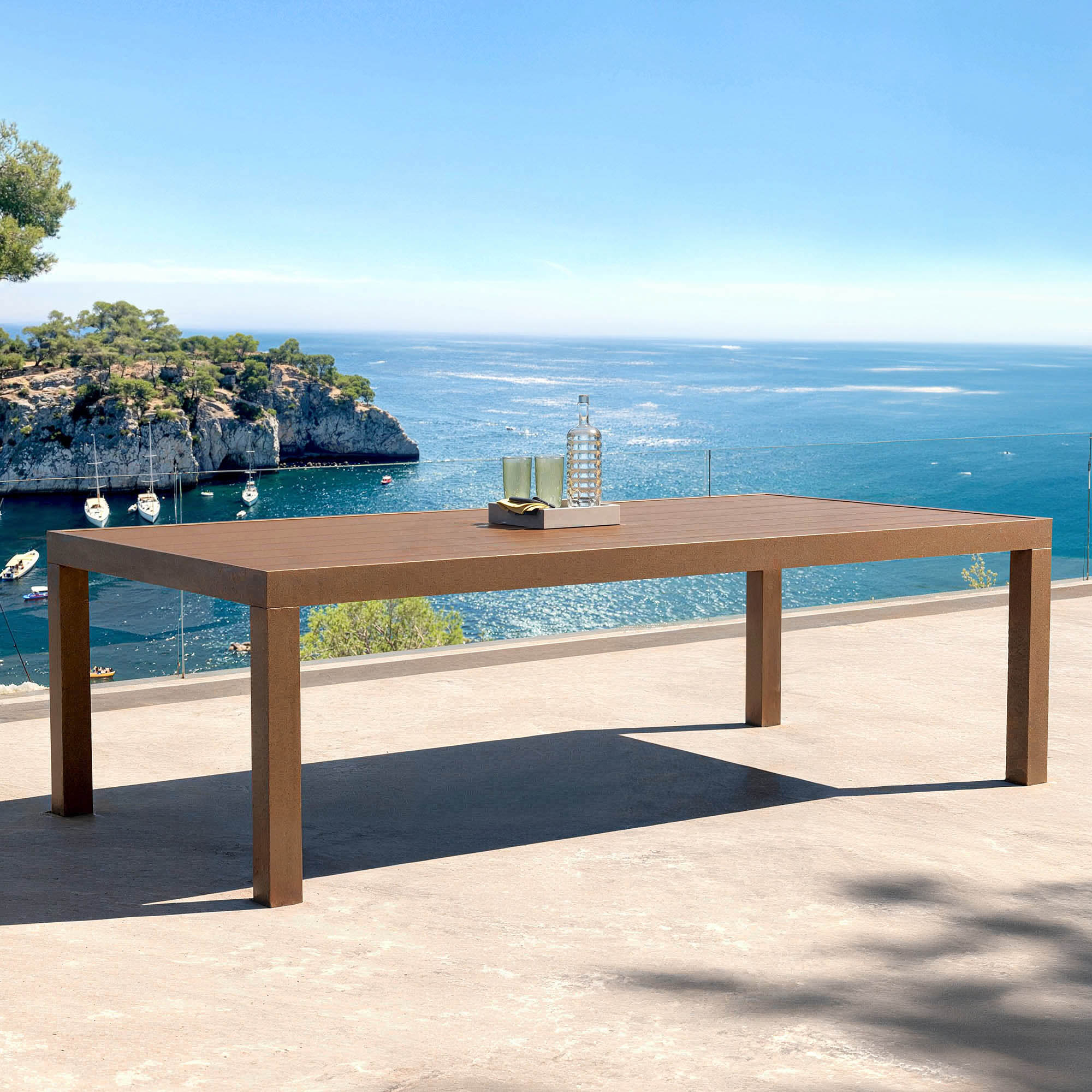 Table de jardin rectangulaire aluminium 10 places (240 x 120 cm) Murano Bronze