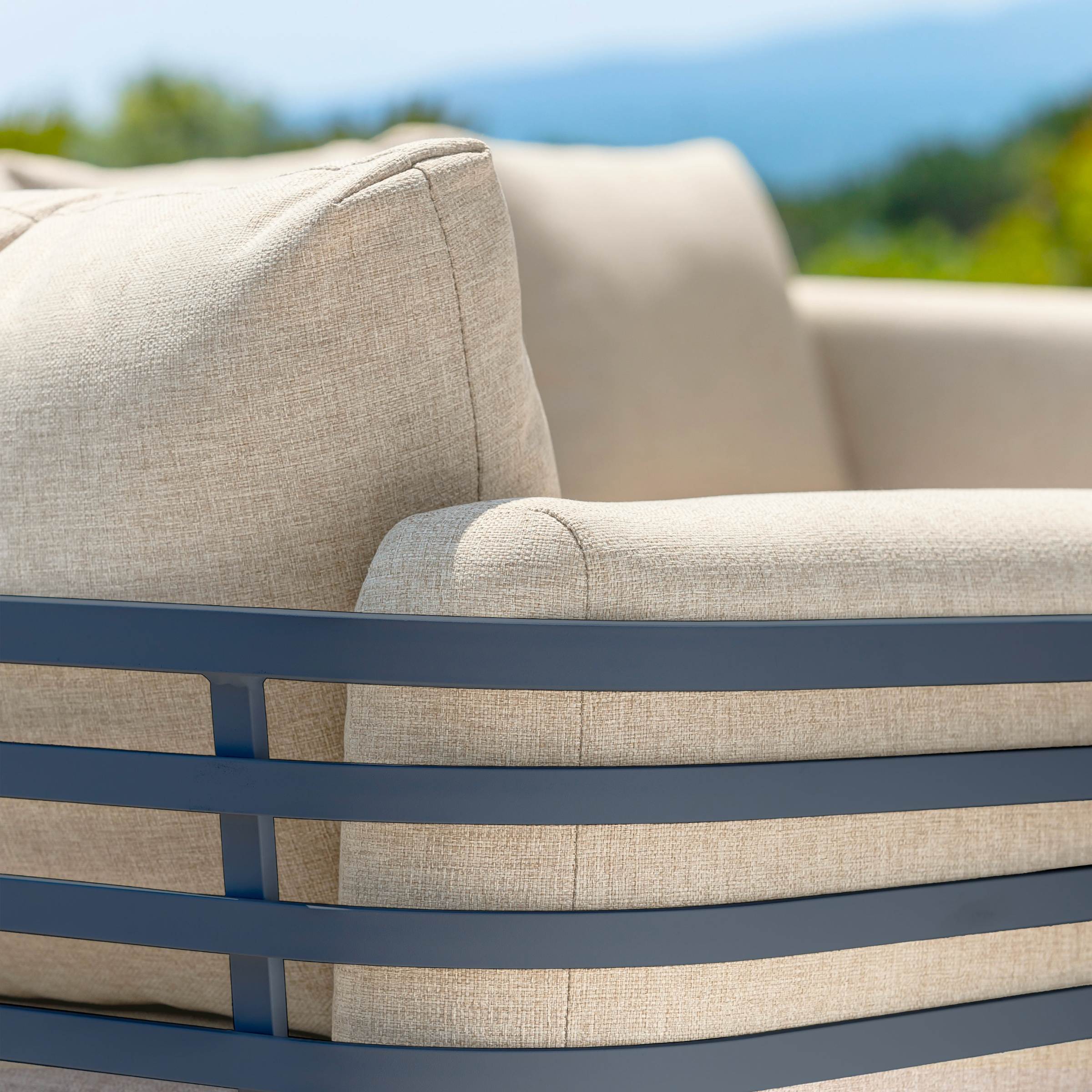 Salon de jardin aluminium 7 places 6 pcs Monte Carlo Gris anthracite et beige