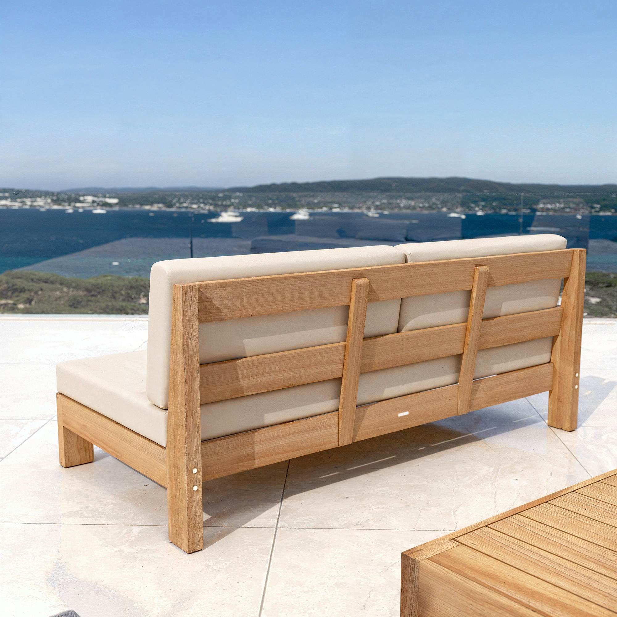 Salon de jardin en bois d'acacia 8 places 5 pcs Borneo Sable