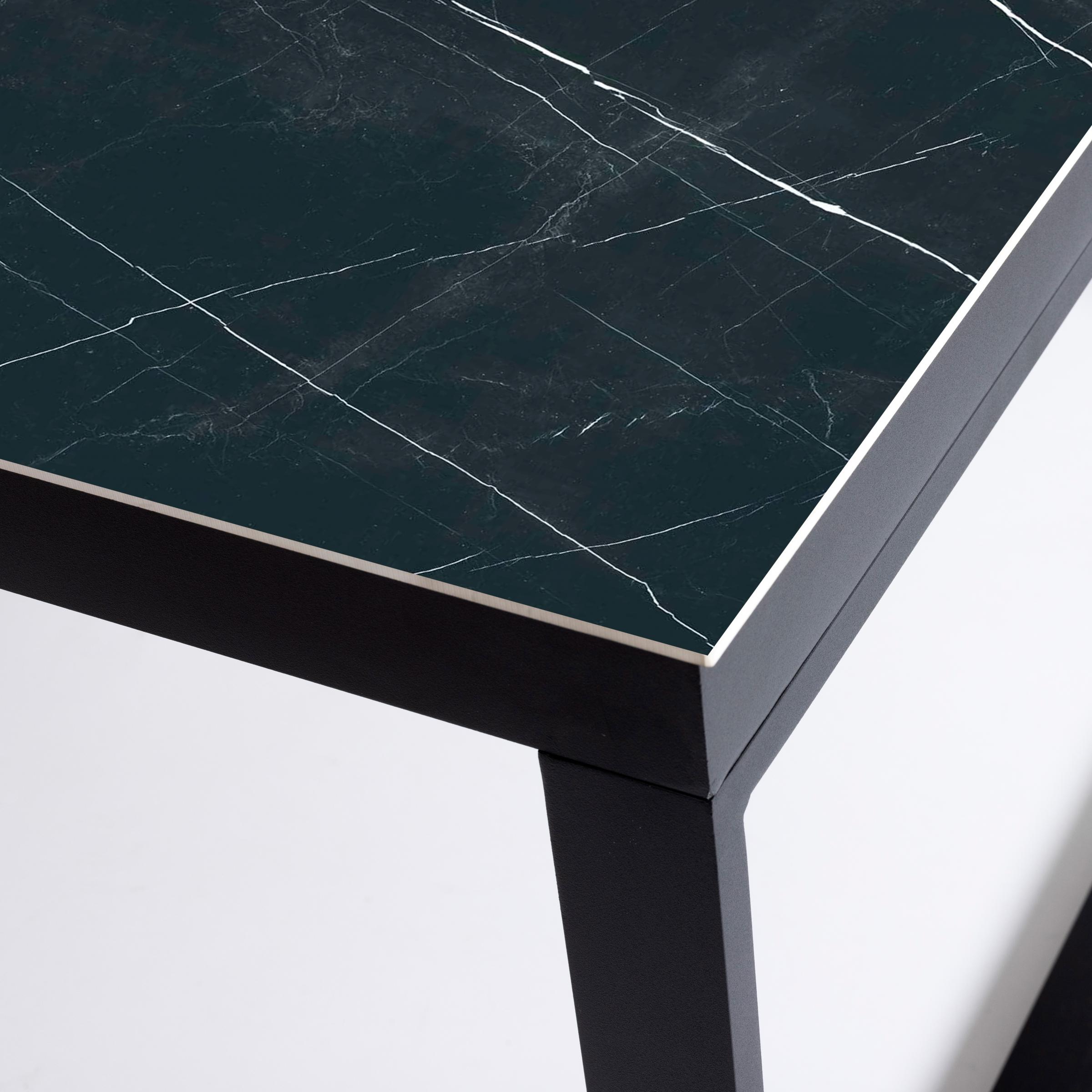 Table de jardin en aluminium et céramique 10 places (240 x 120 cm) Kore Noir marbré