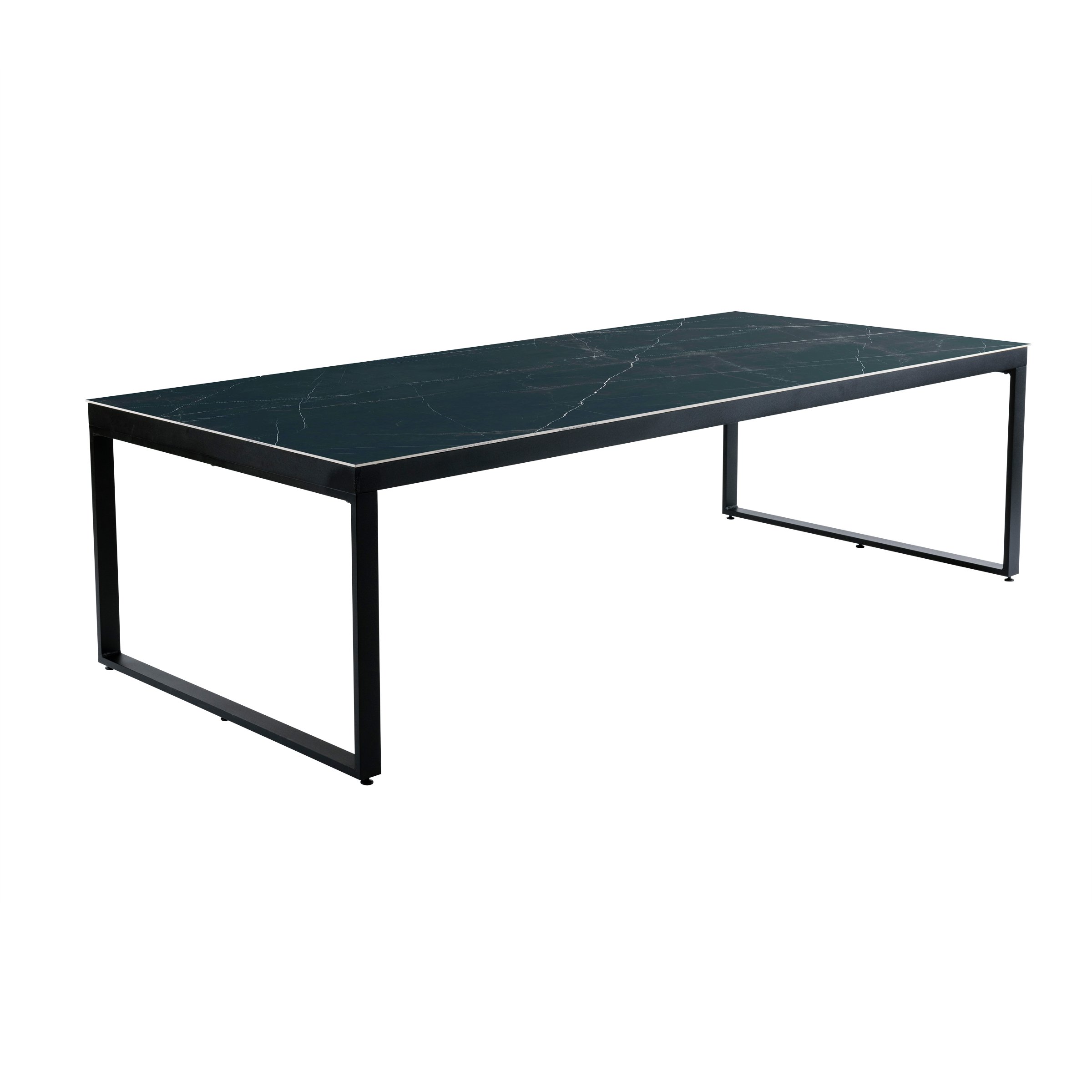 Table de jardin en aluminium et céramique 10 places (240 x 120 cm) Kore Noir marbré