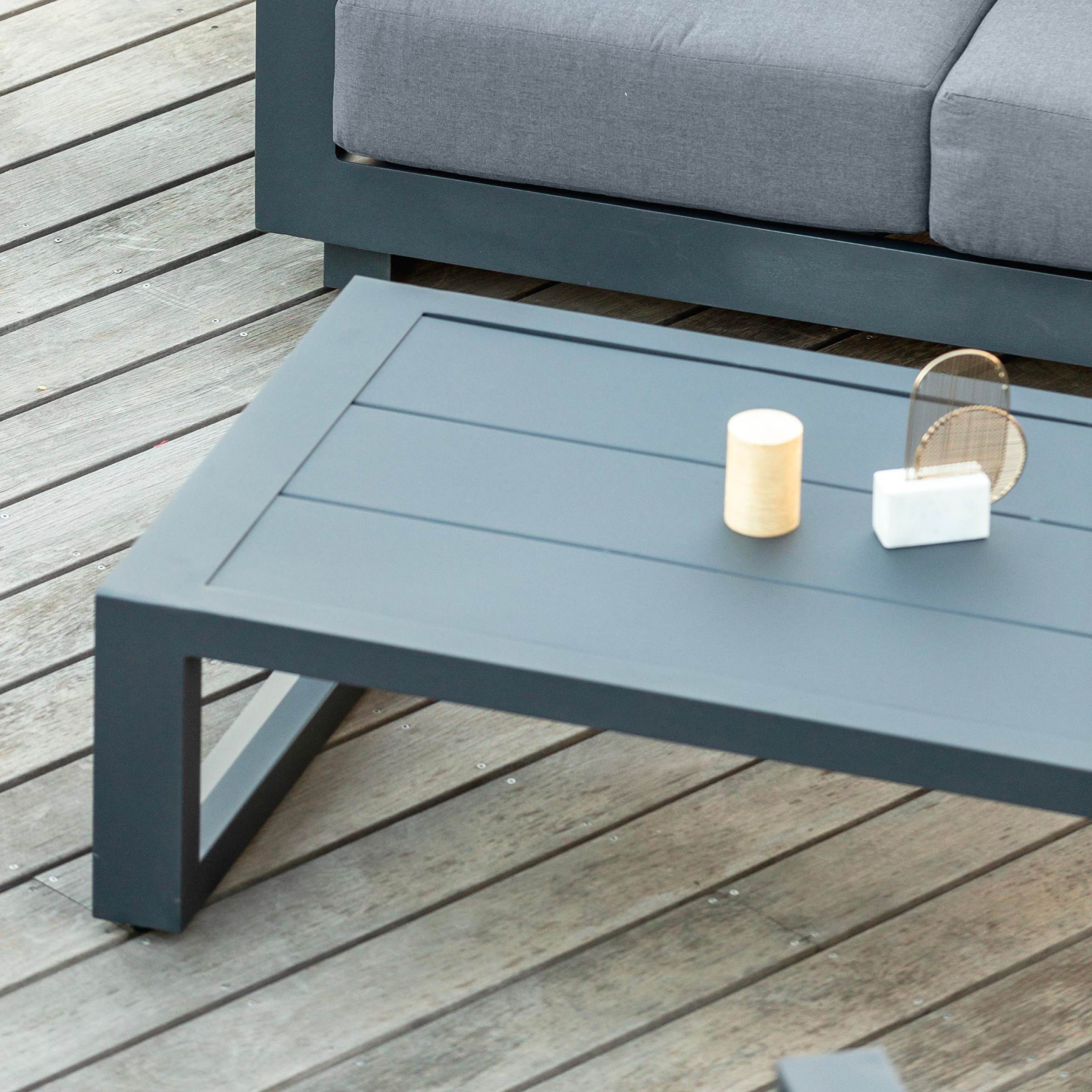 Salon de jardin d'angle aluminium 10 places Elba Gris anthracite