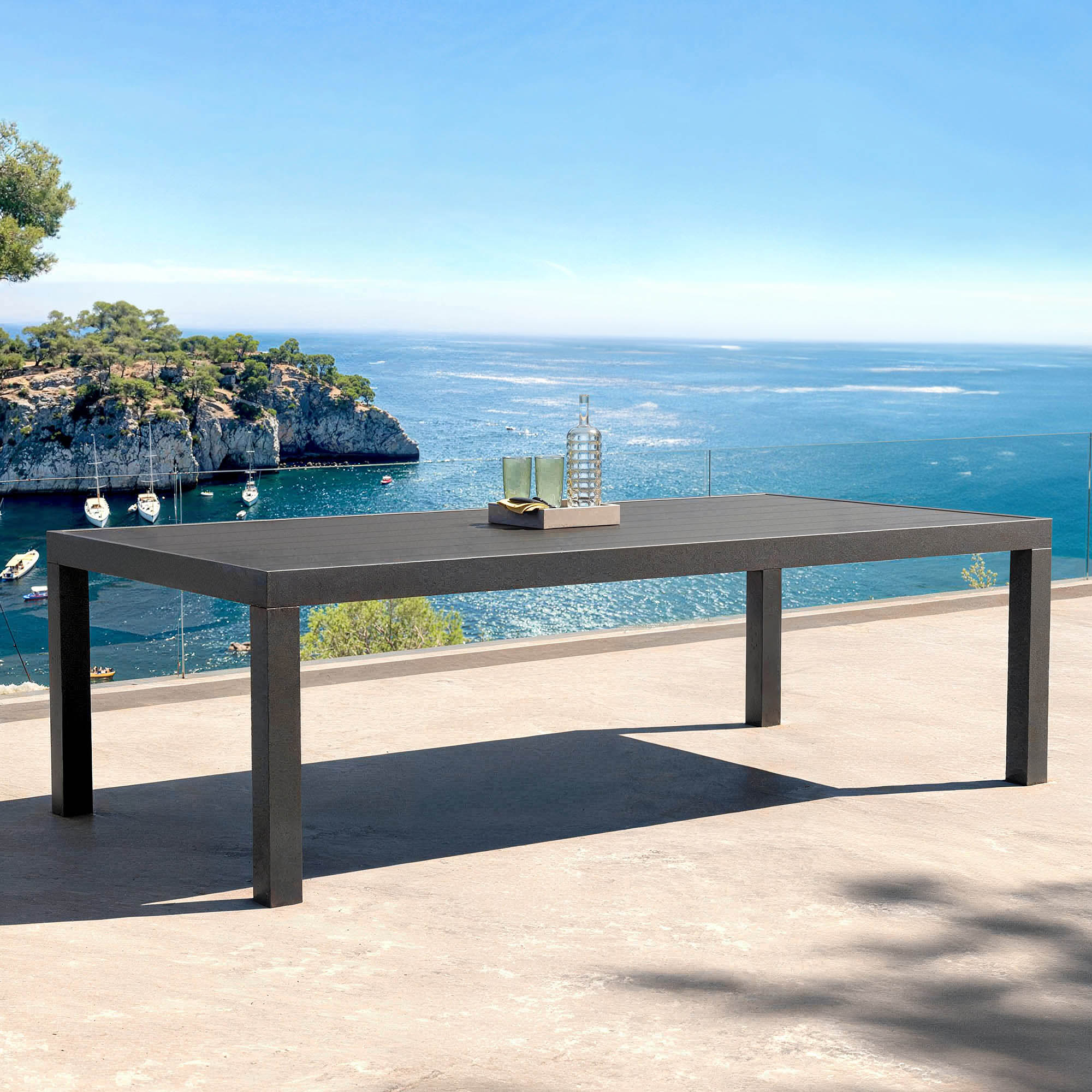 Table de jardin rectangulaire aluminium 10 places (240 x 120 cm) Murano Gris anthracite