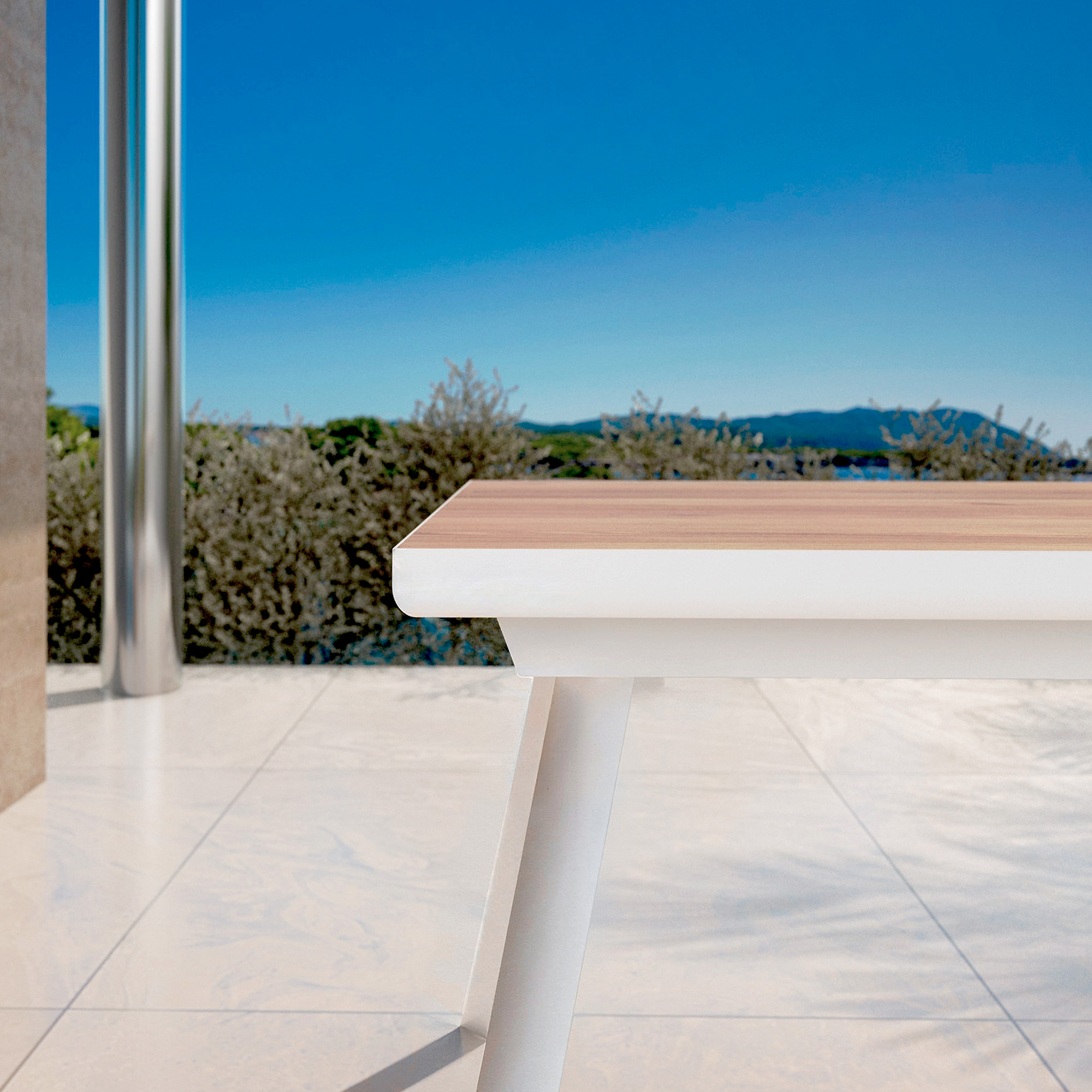 Table de jardin extensible en aluminium 10 places (260 x 96 cm) Amalfi Blanc
