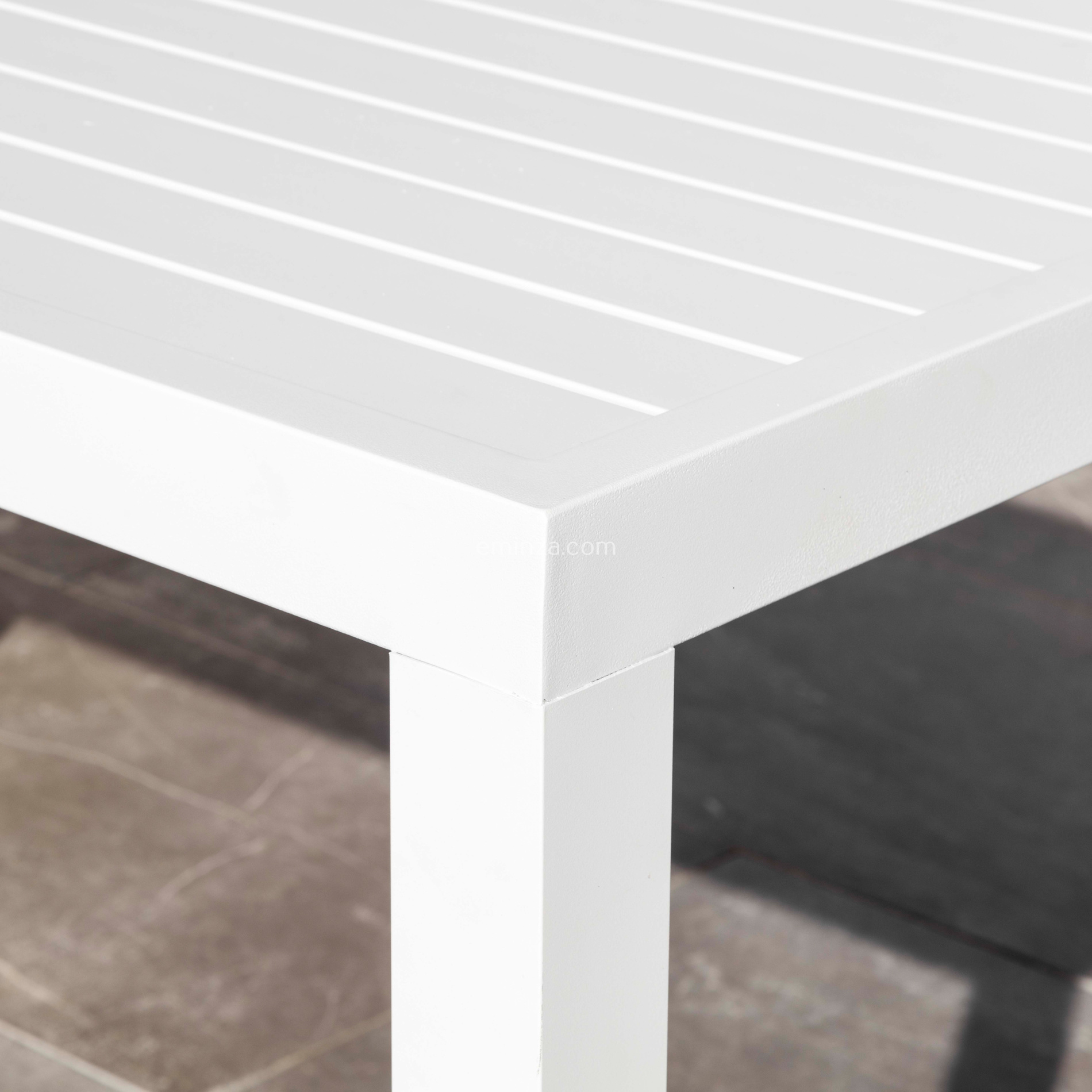 Table de jardin haute en aluminium 6 places (160 x H105 cm) Murano Blanc